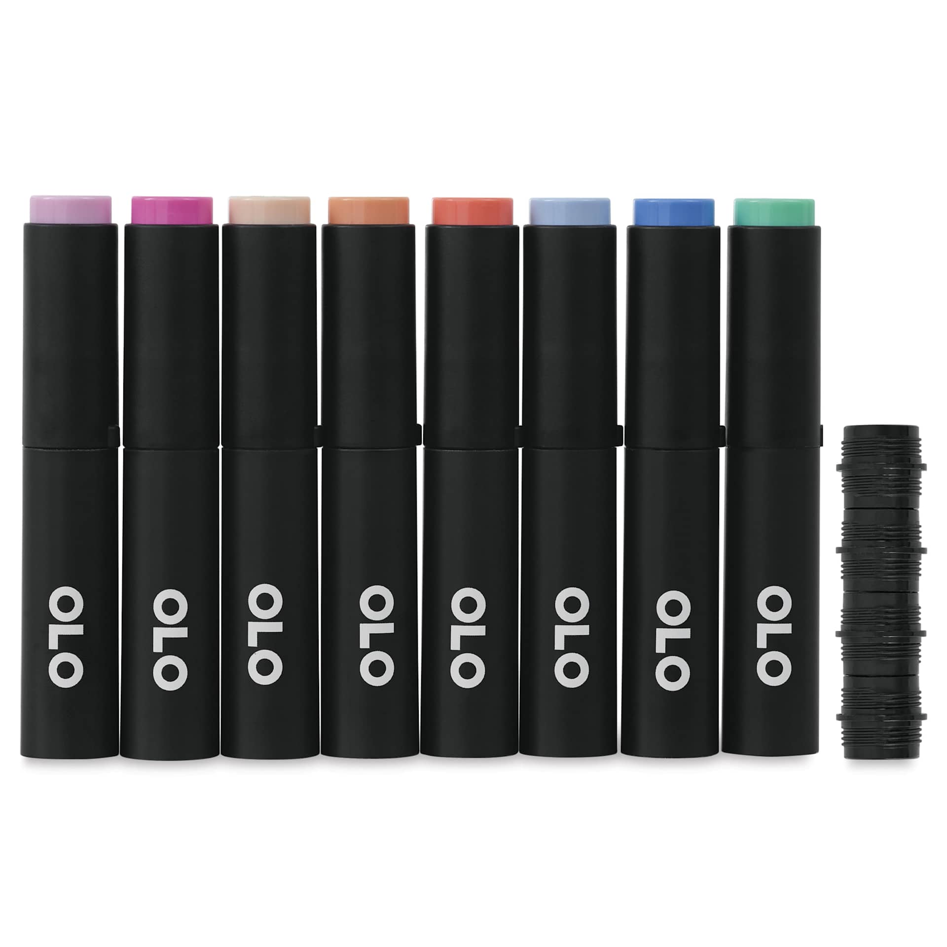 Olo Brush Dual-Tip Markers - Set of 8, Manga 1, cap on