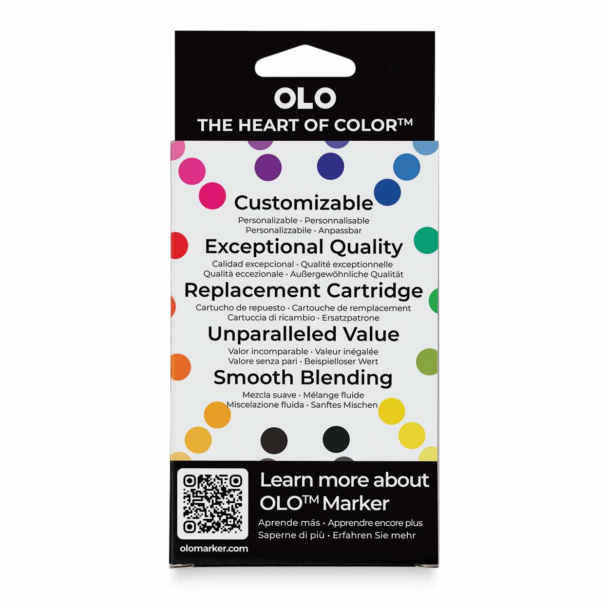 Olo Brush Dual-Tip Markers - Set of 8, Pastel, back of packaging