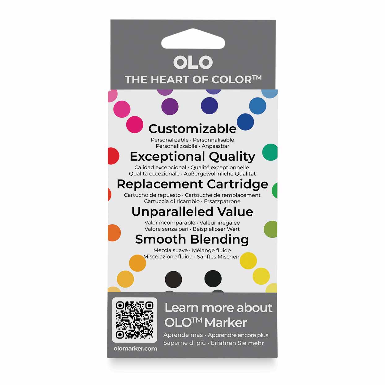 Olo Chisel Dual-Tip Markers - Set of 8, Pastel, back of packaging
