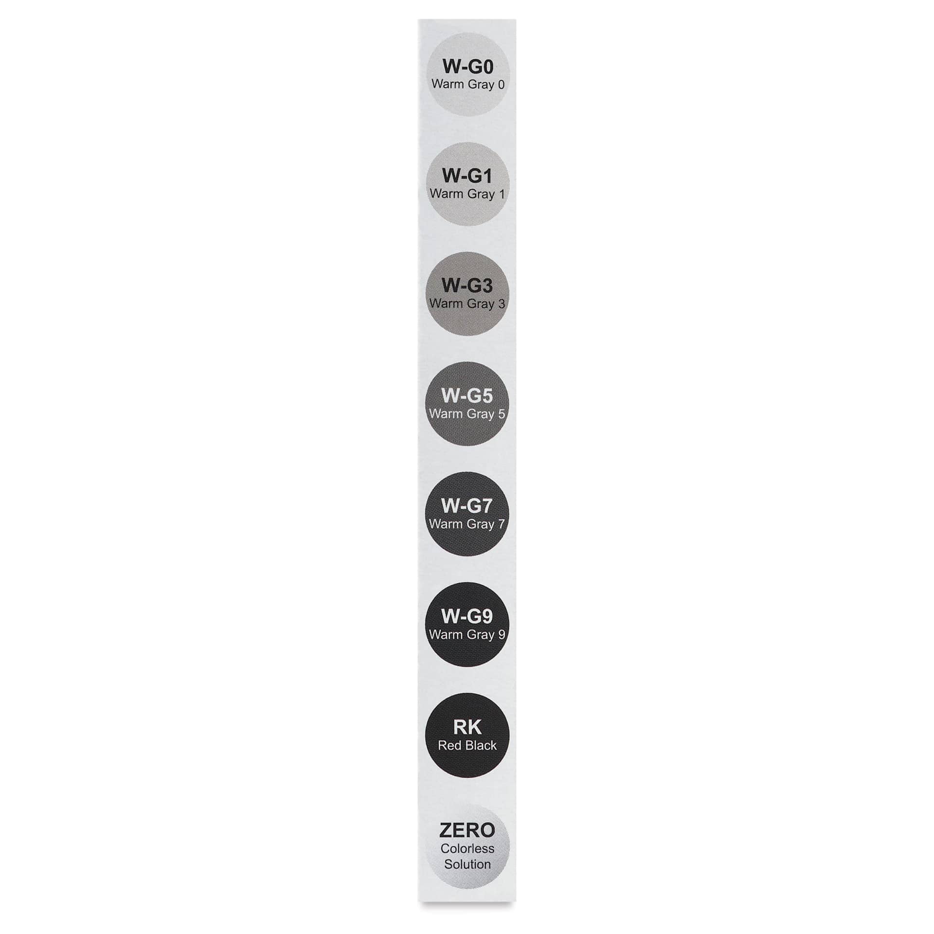 Olo Brush Dual-Tip Markers - Set of 8, Warm Gray colors with codes