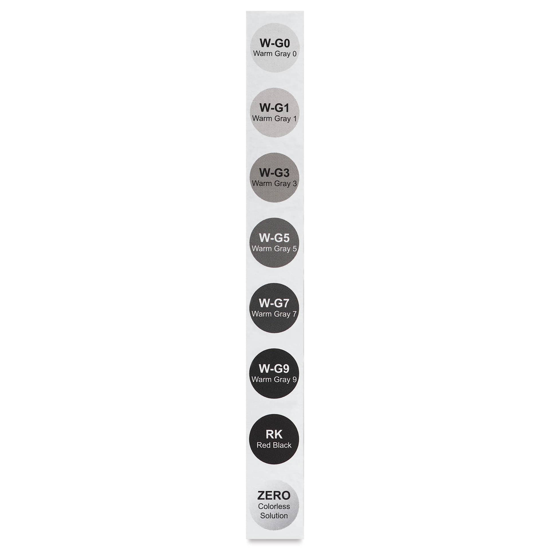 Olo Chisel Dual-Tip Markers - Set of 8, Warm Gray colors with codes