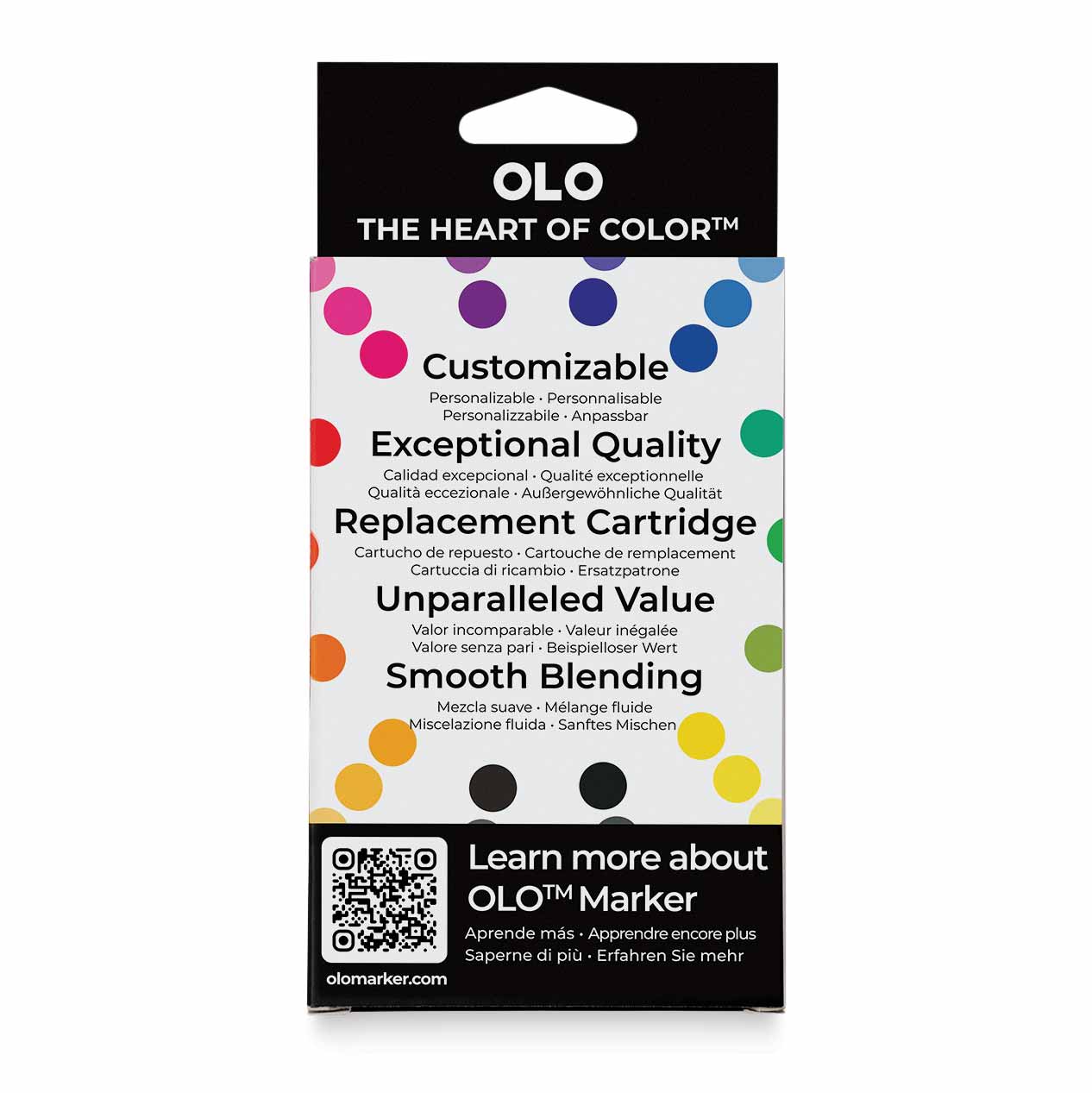 Olo Brush Dual-Tip Markers - Set of 8, Red Gray, back of packaging