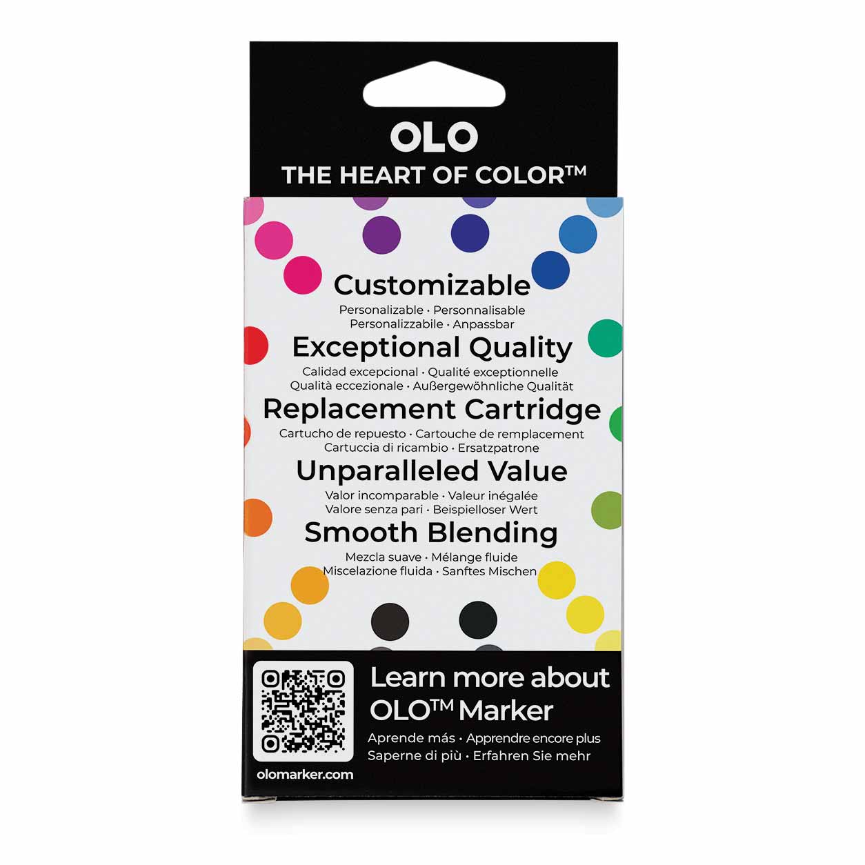 Olo Brush Dual-Tip Markers - Set of 8, Neutral Gray, back of packaging