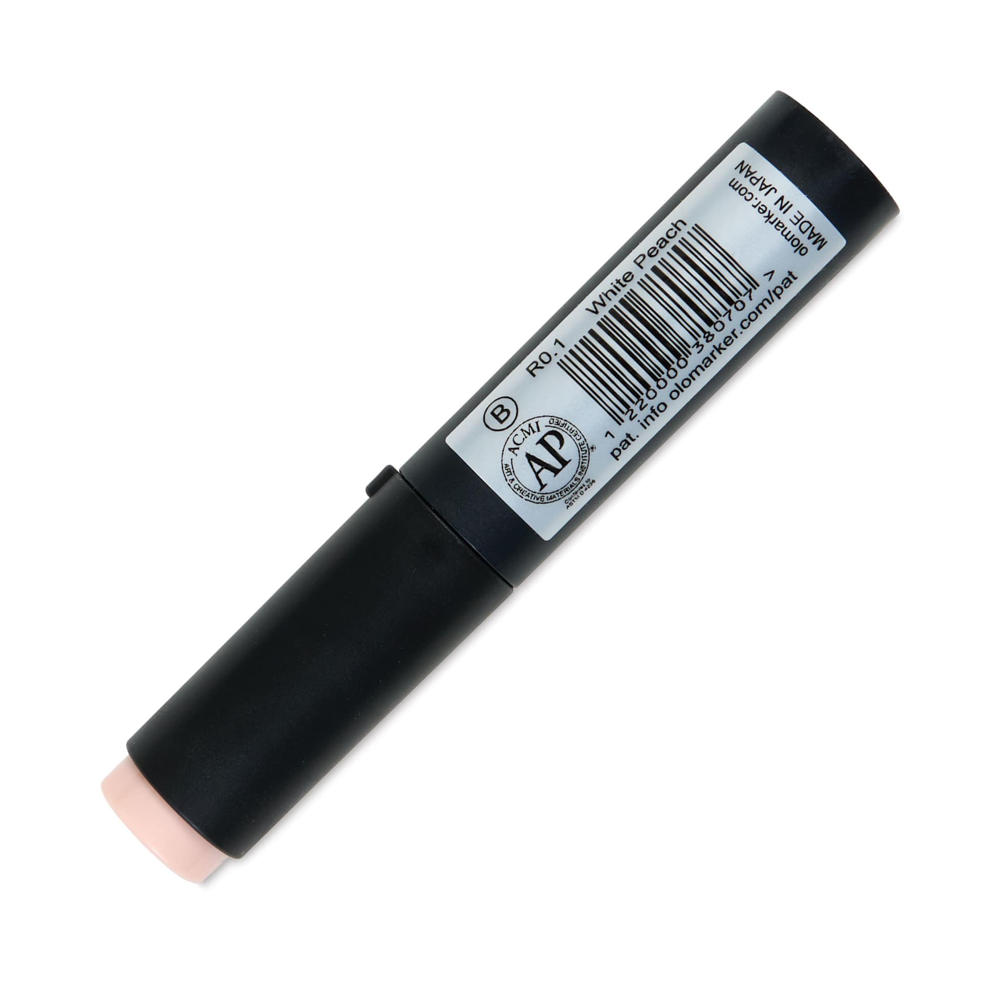Olo Brush-Tip Half Marker - R0.1 White Peach back with cap on