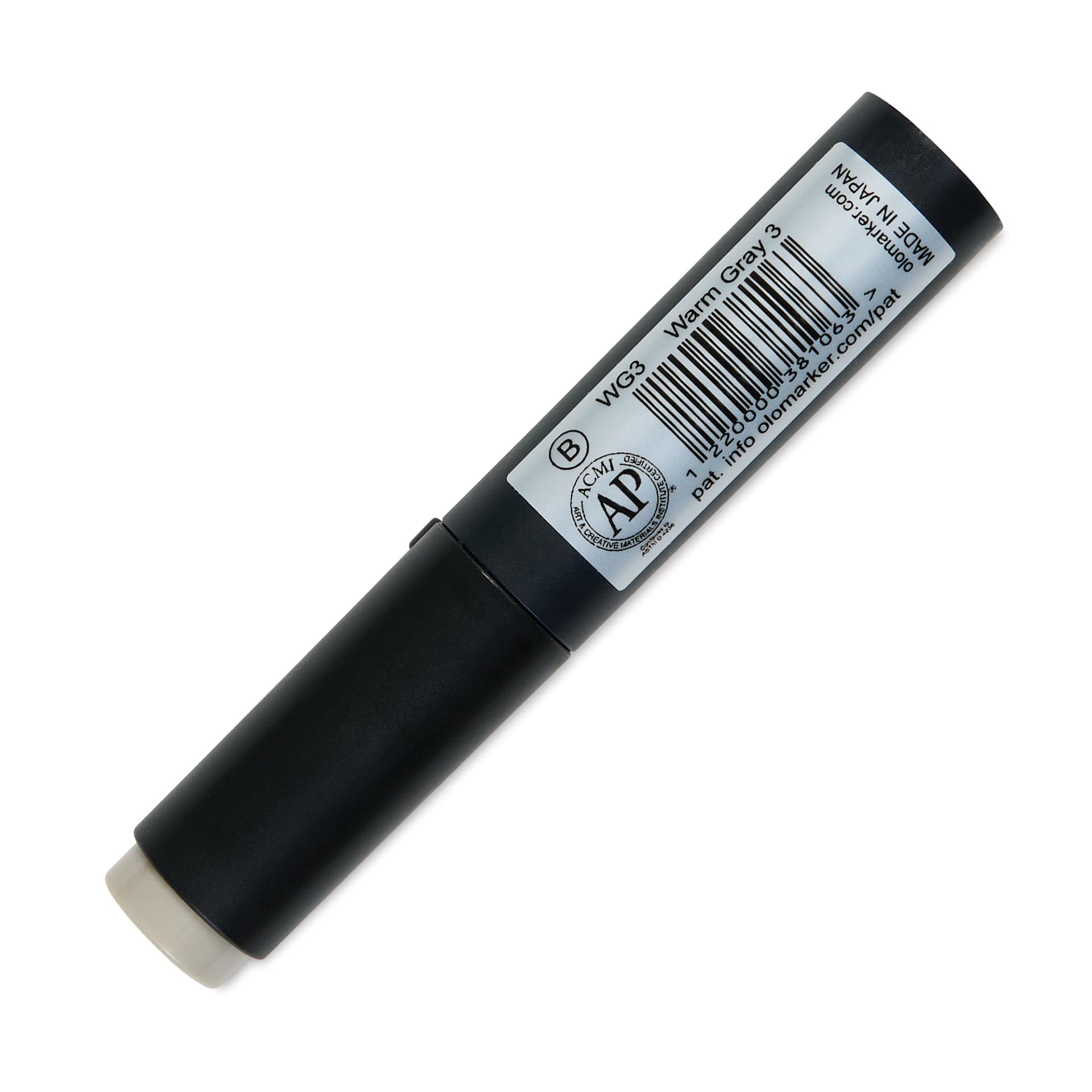 Olo Brush-Tip Half Marker - WG3 Warm Gray 3 back with cap on