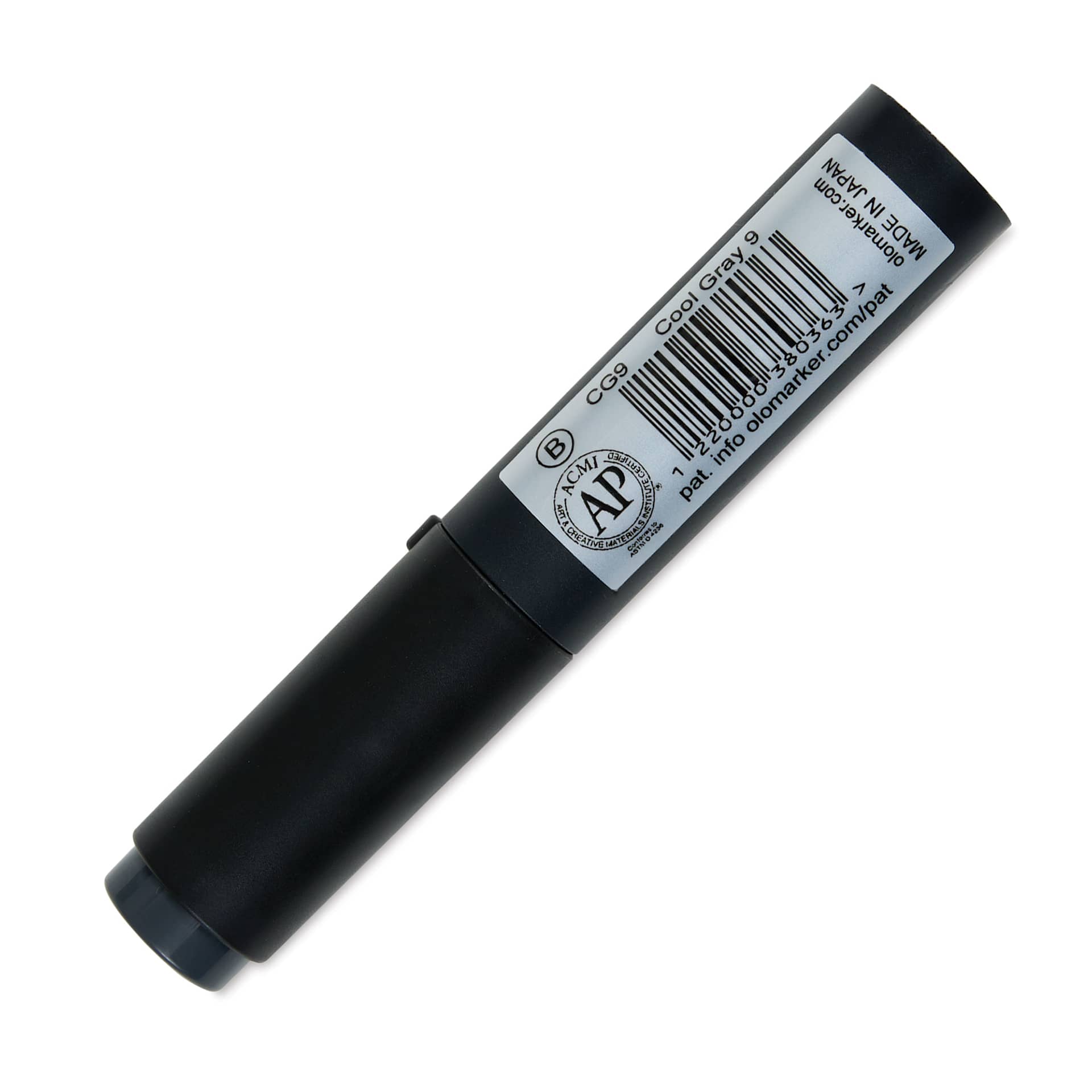 Olo Brush-Tip Half Marker - CG9 Cool Gray 9 back with cap on