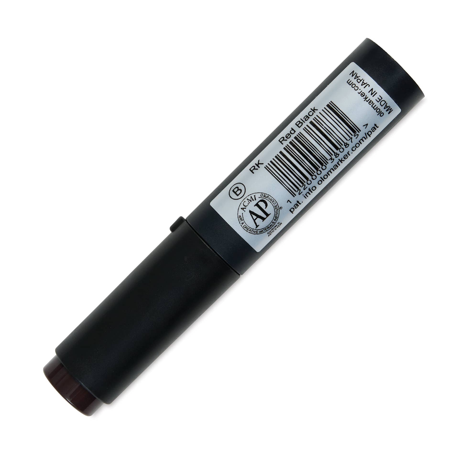Olo Brush-Tip Half Marker - RK Red Black back with cap on