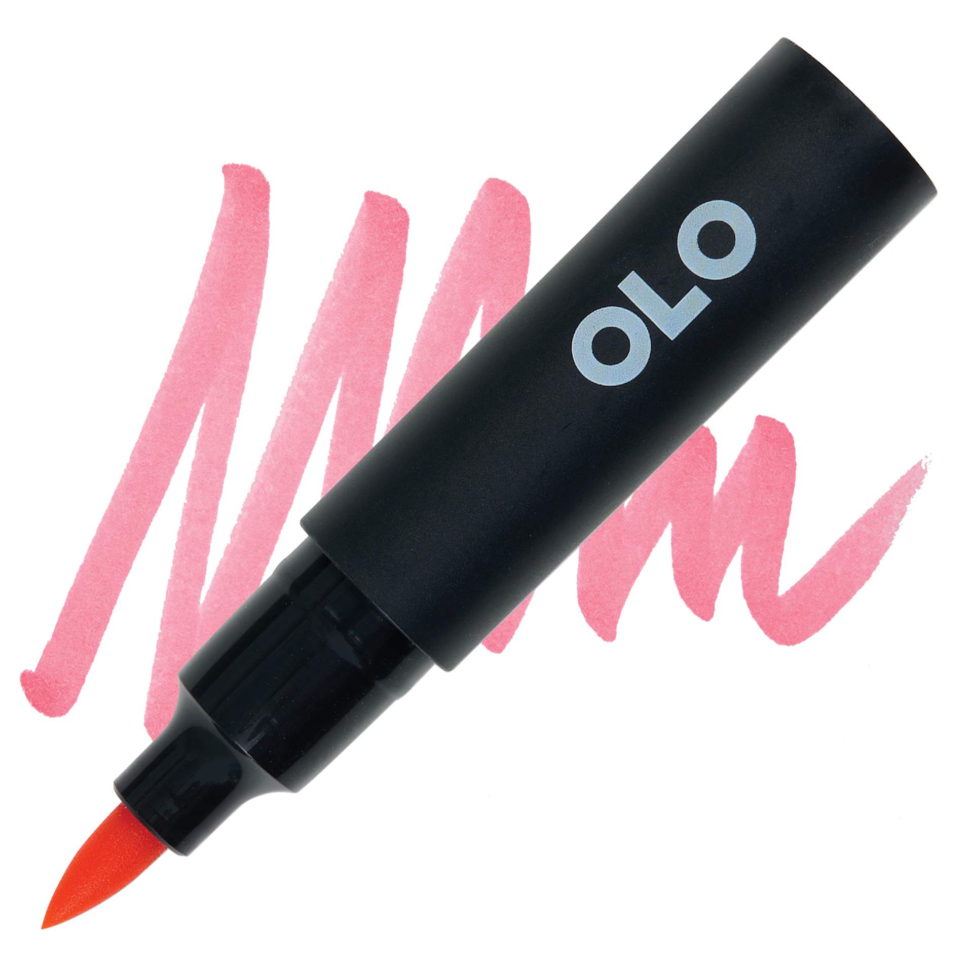 Olo Brush-Tip Half Marker - R0.3 Coral marker and swatch