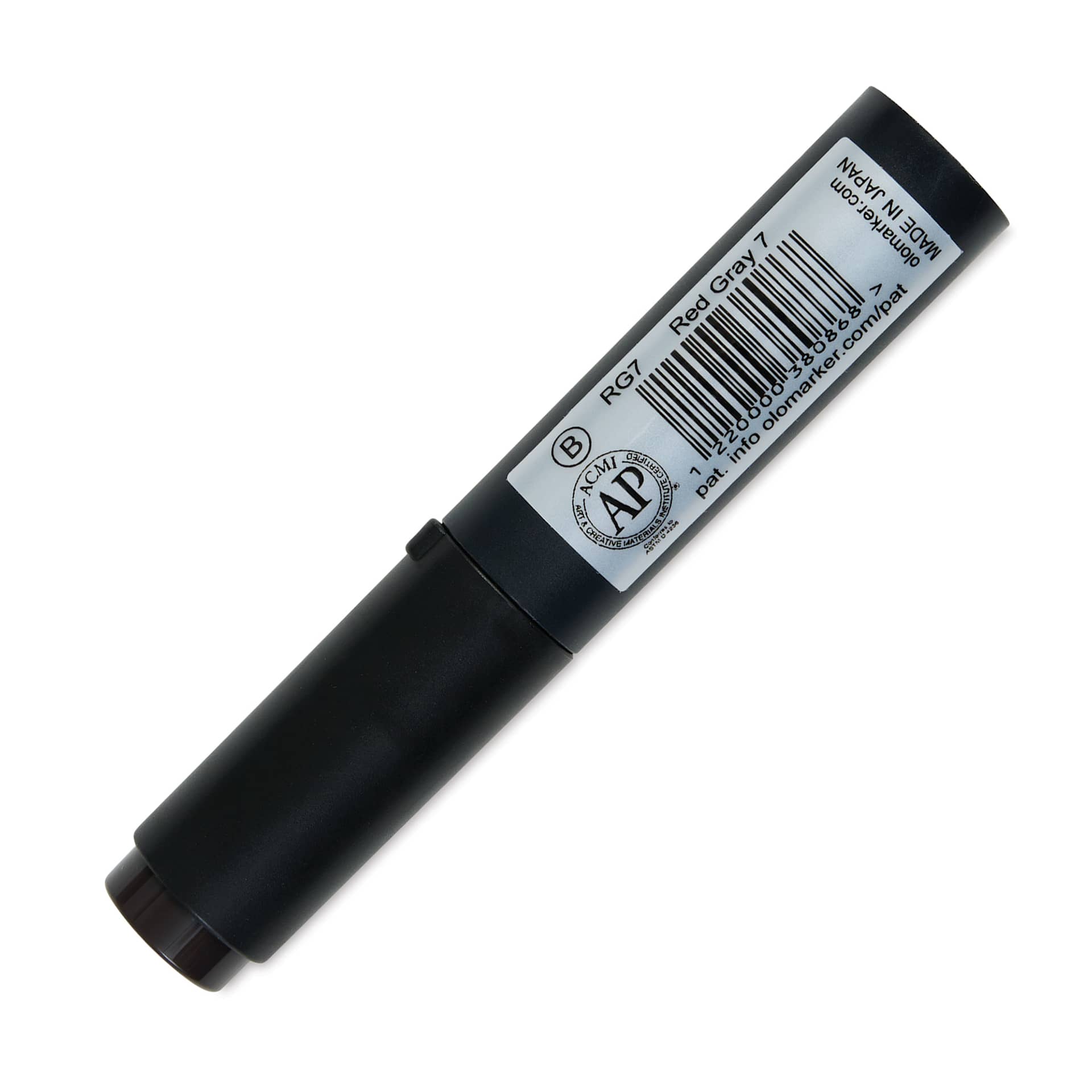 Olo Brush-Tip Half Marker - RG7 Red Gray 7 back with cap on