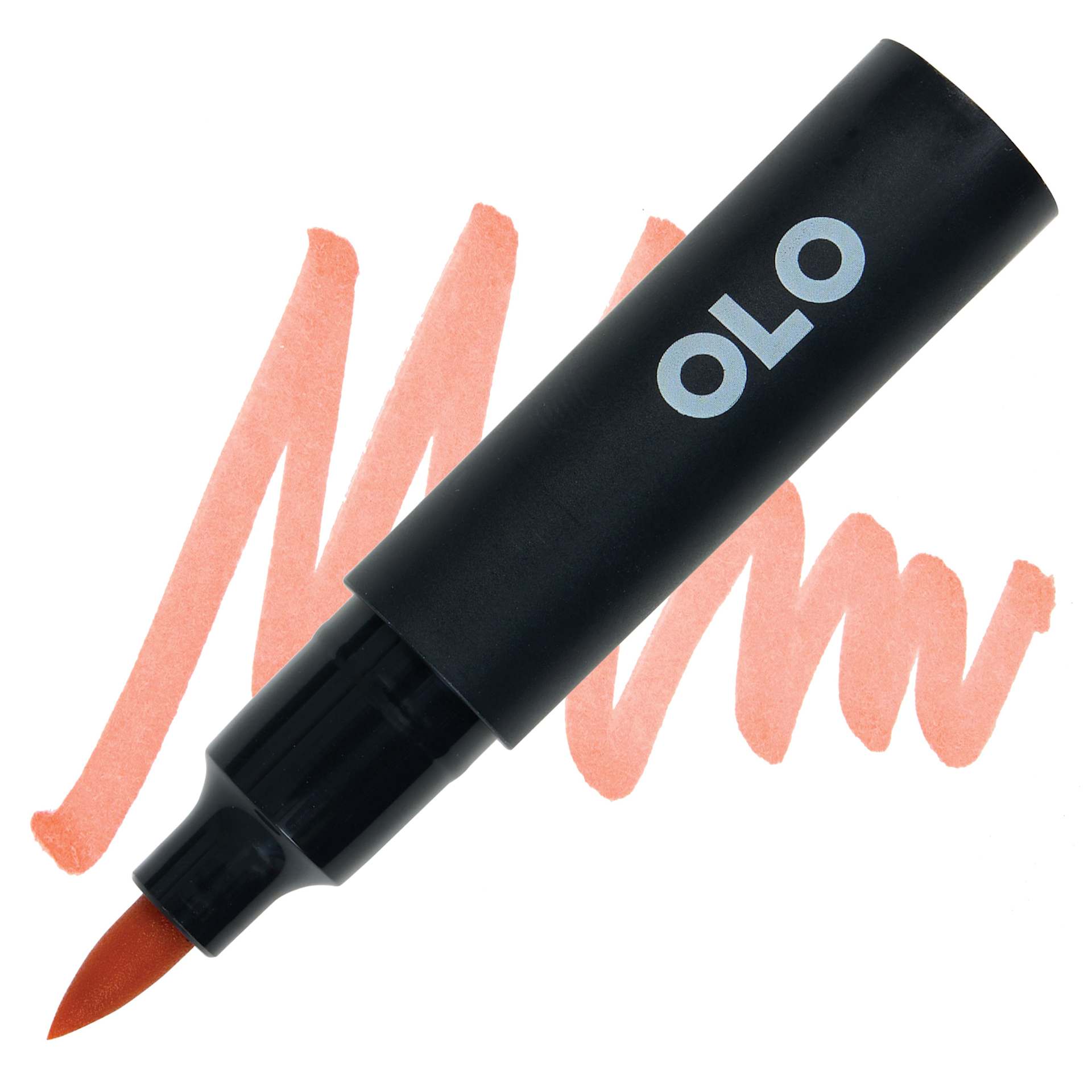 Olo Brush-Tip Half Marker - OR2.3 Salmon marker and swatch