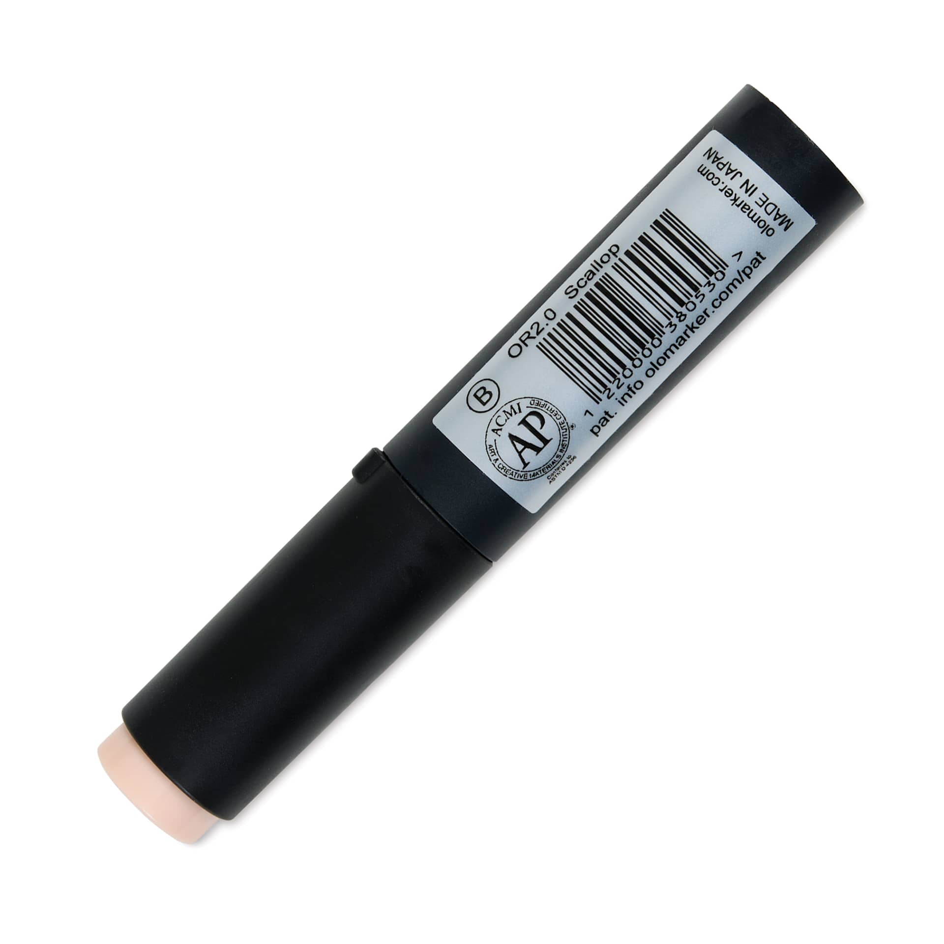 Olo Brush-Tip Half Marker - OR2.0 Scallop back with cap on