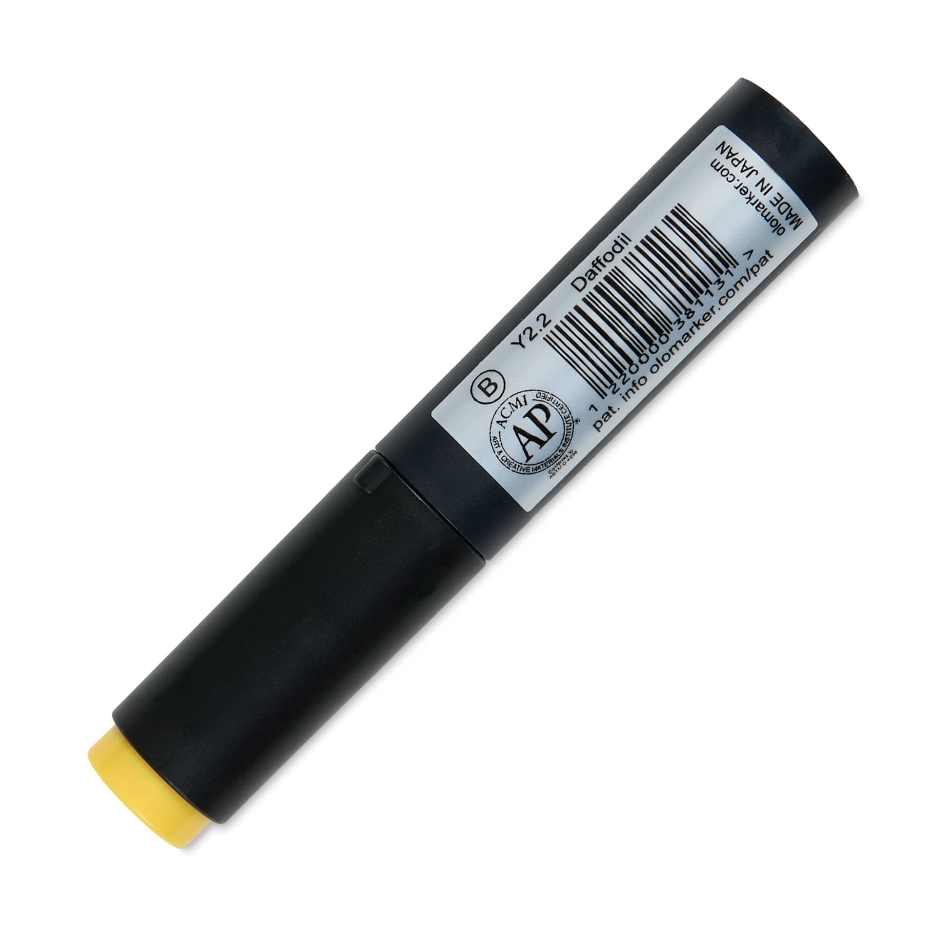 Olo Brush-Tip Half Marker - Y2.2 Daffodil back with cap on