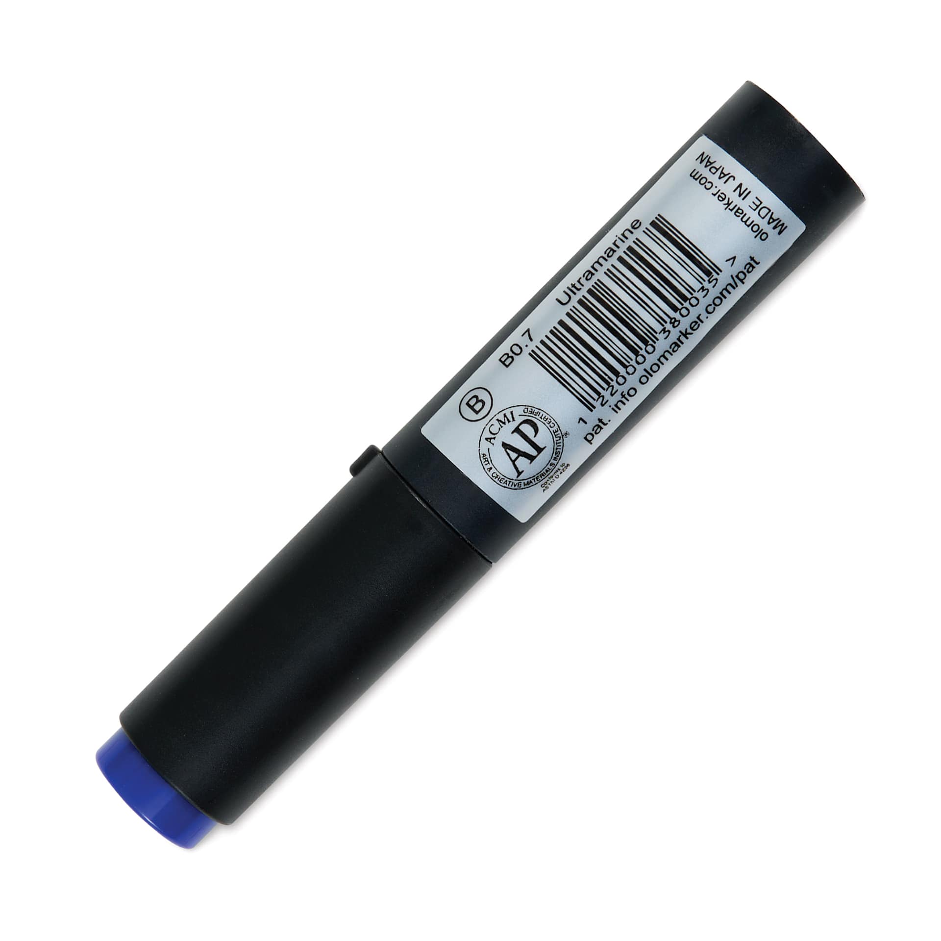 Olo Brush-Tip Half Marker - B0.7 Ultramarine back with cap on