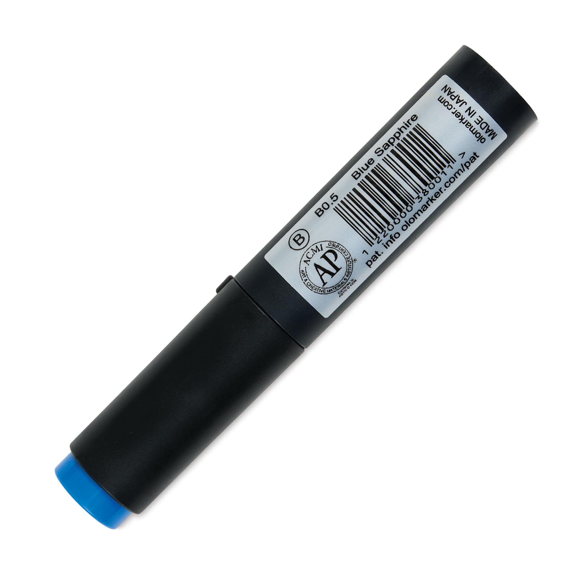 Olo Brush-Tip Half Marker - B0.5 Blue Sapphire back with cap on