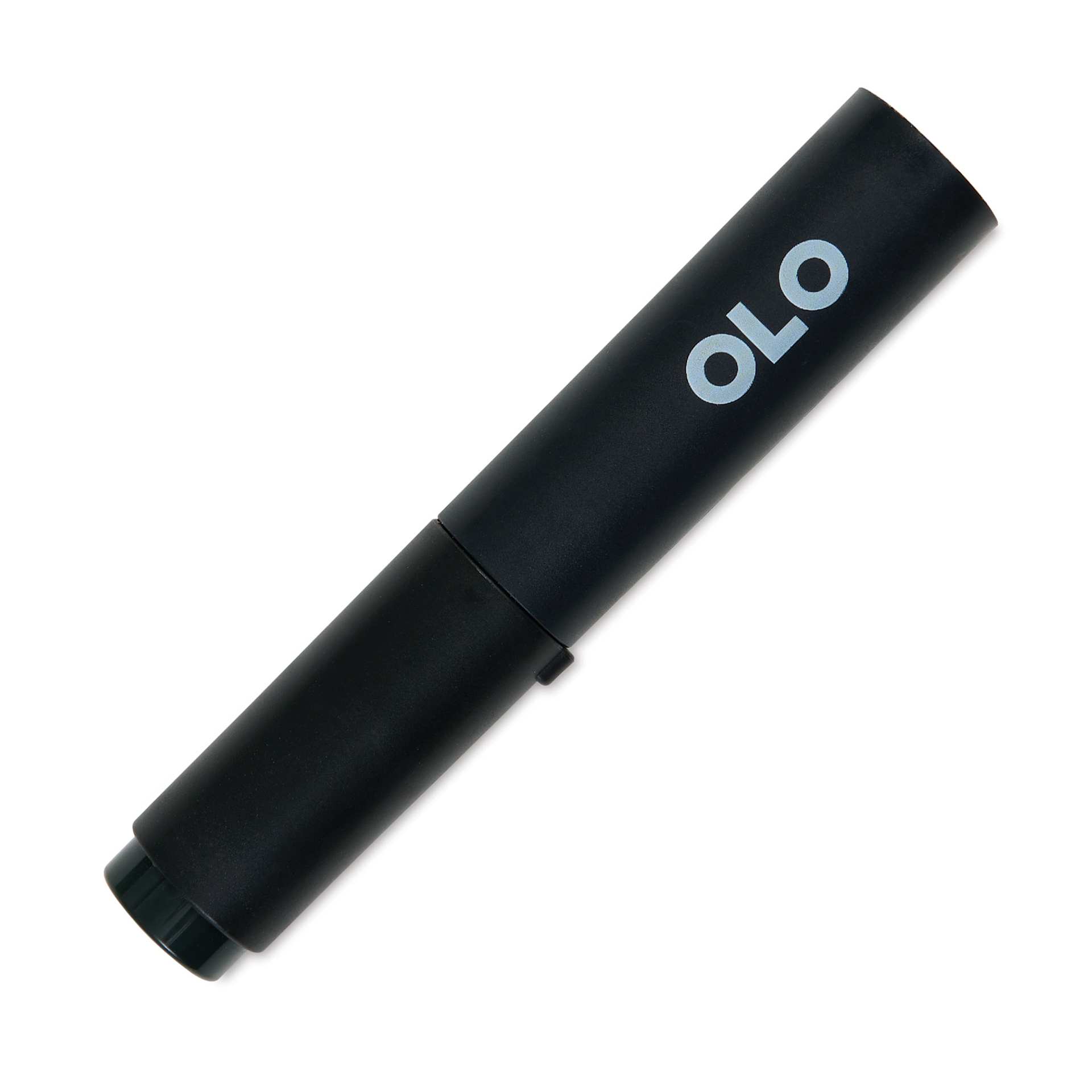 Olo Brush-Tip Half Marker - BK Blue Black front with cap on