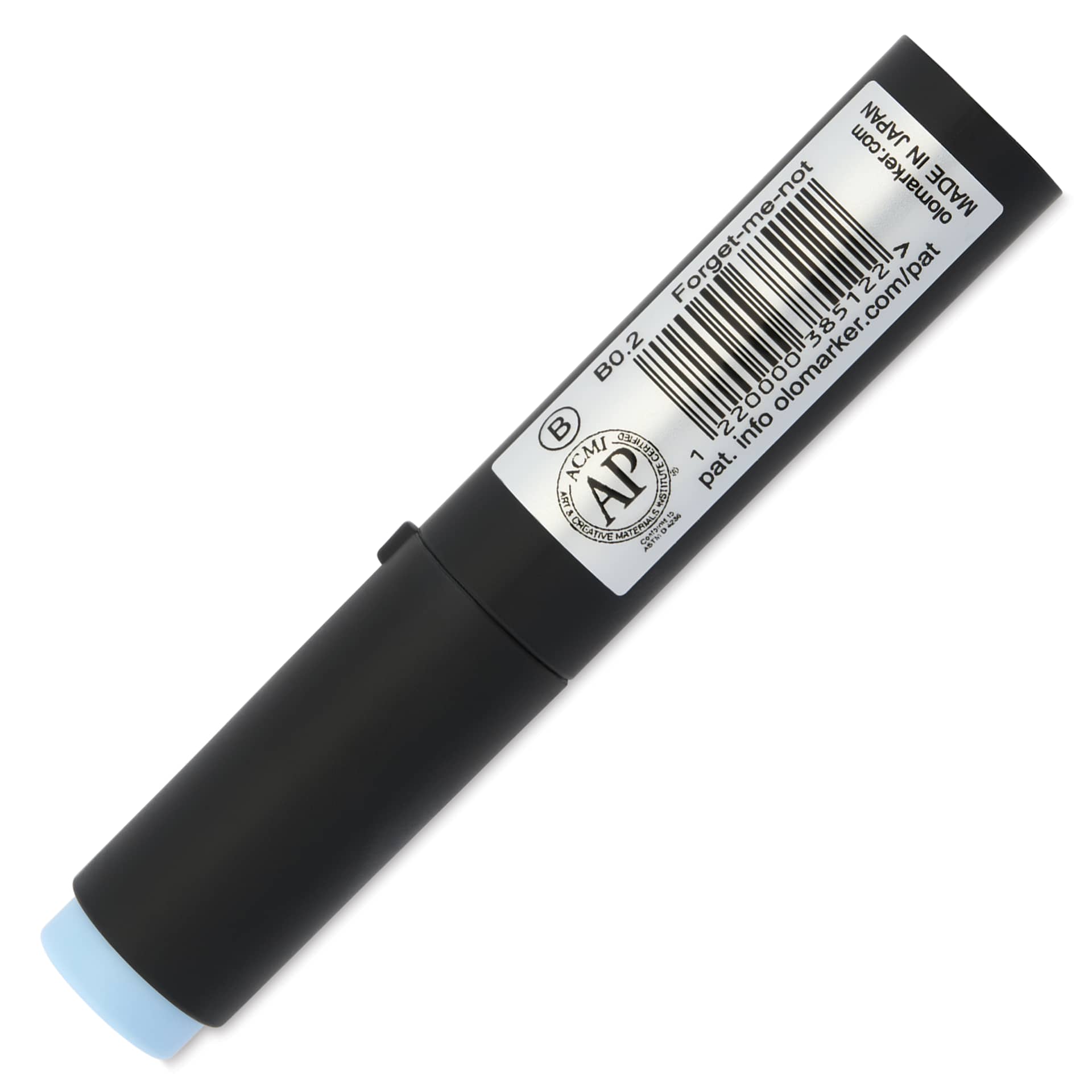 Olo Brush-Tip Half Marker - B0.2, Forget Me Not - back of marker