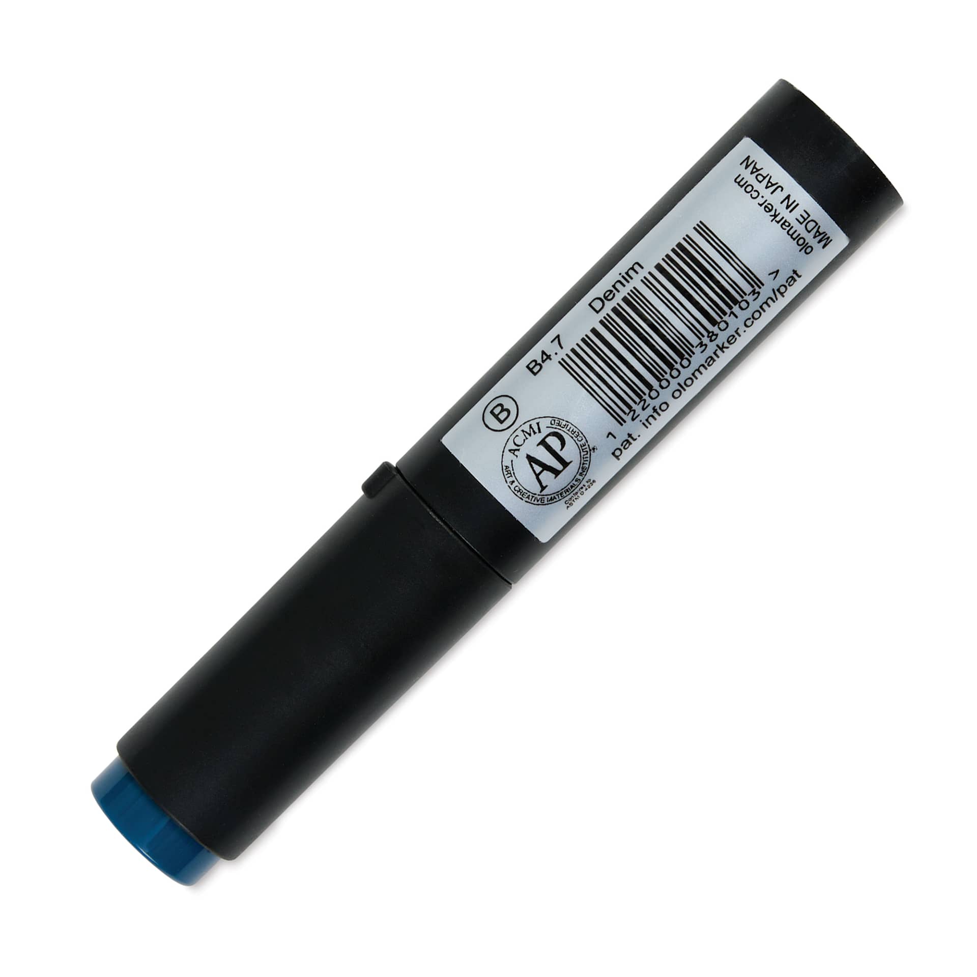 Olo Brush-Tip Half Marker - B4.7 Denim back with cap on