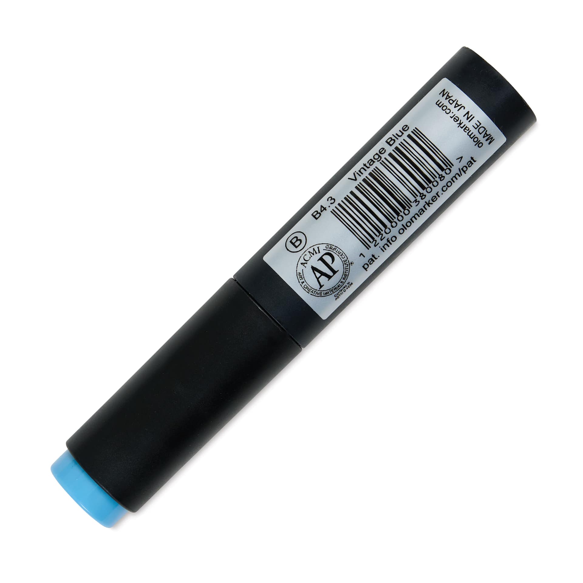 Olo Brush-Tip Half Marker - B4.3 Vintage Blue back with cap on