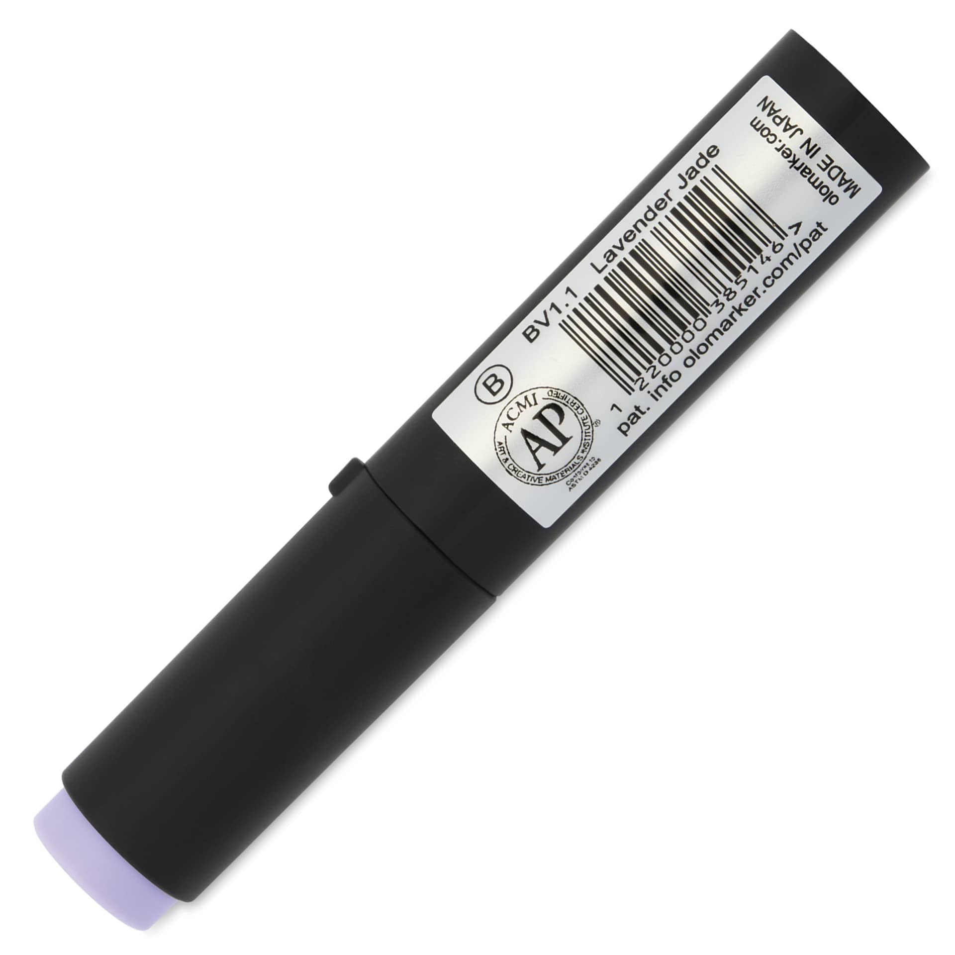 Olo Brush-Tip Half Marker - B1.1, Lavender Jade - back of marker