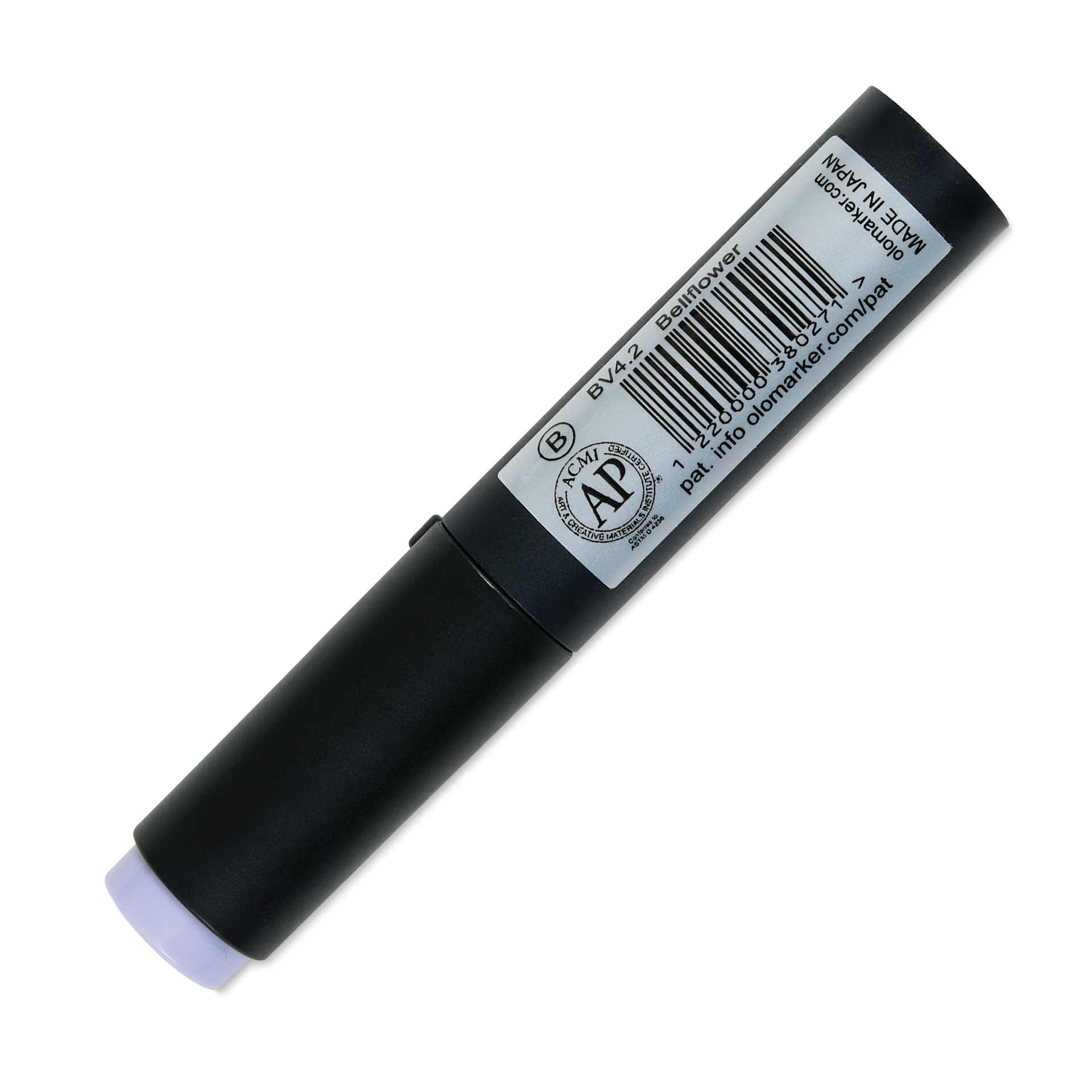 Olo Brush-Tip Half Marker - BV4.2 Bellflower back with cap on