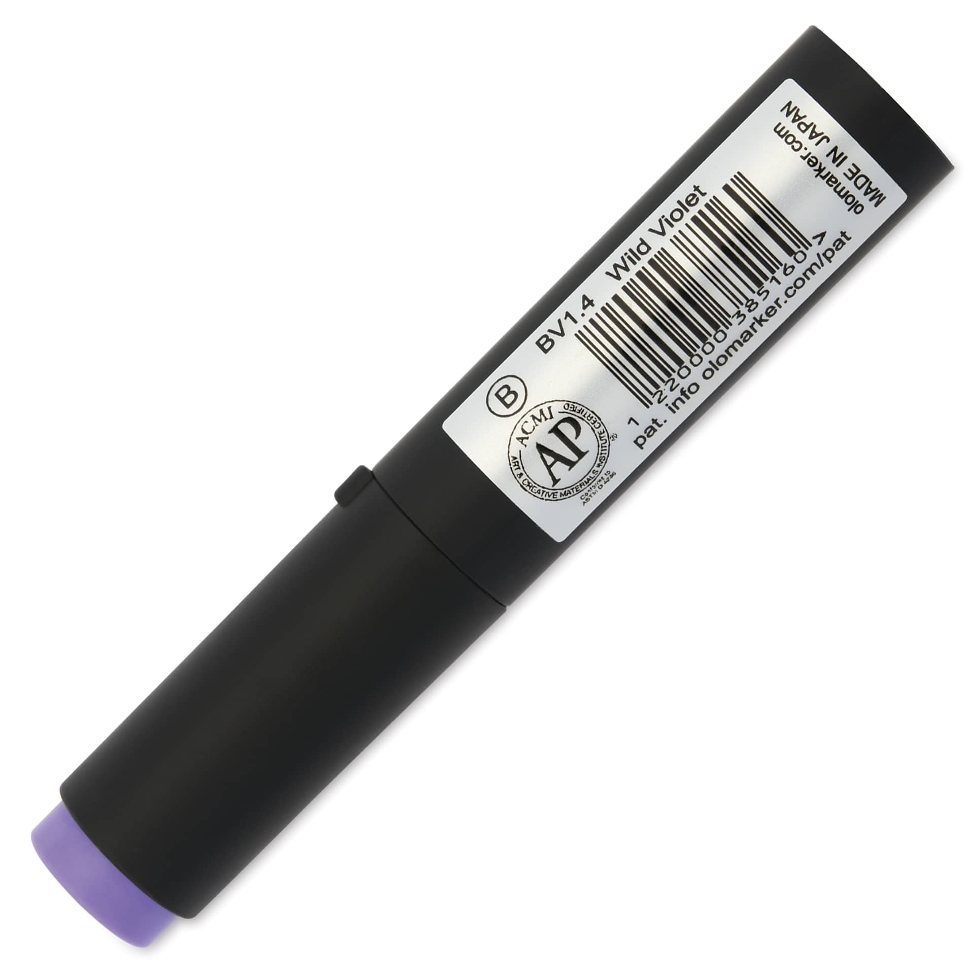 Olo Brush-Tip Half Marker - B1.4, Wild Violet - back of marker