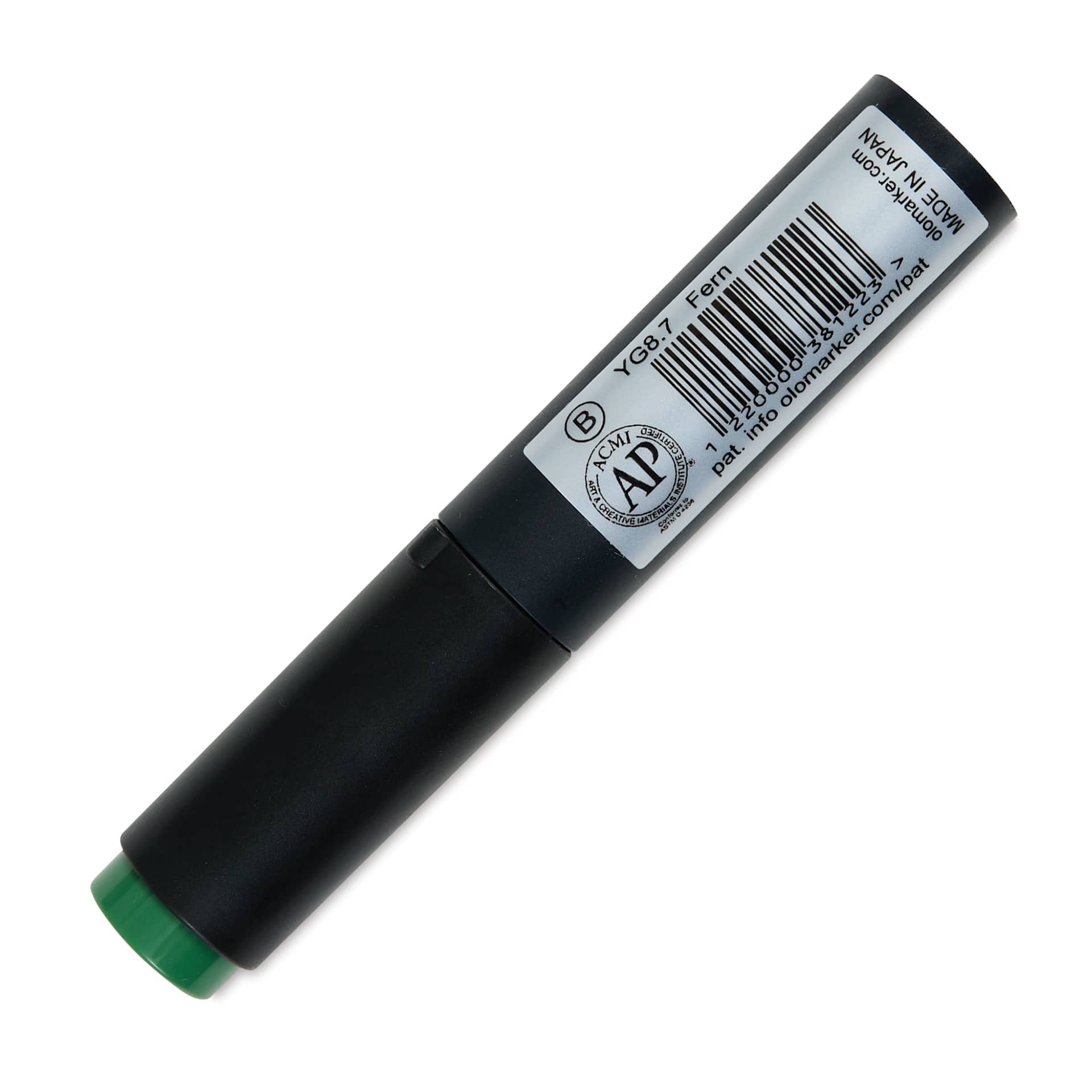 Olo Brush-Tip Half Marker - YG8.7 Fern back with cap on