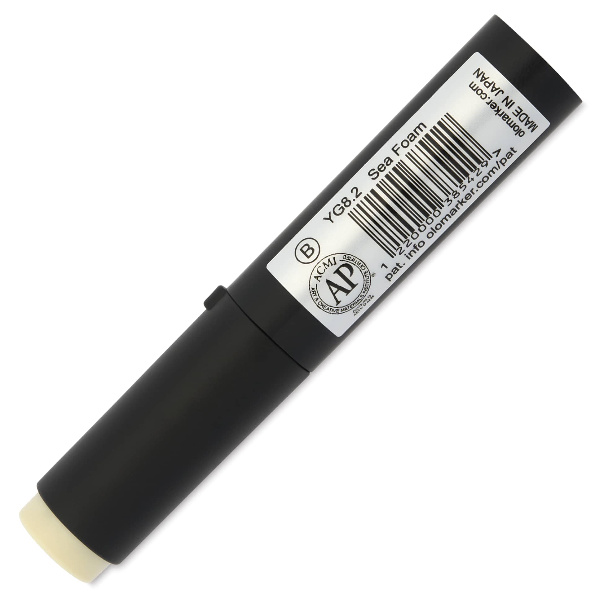 Olo Brush-Tip Half Marker - YG8.2, Sea Foam - back of marker