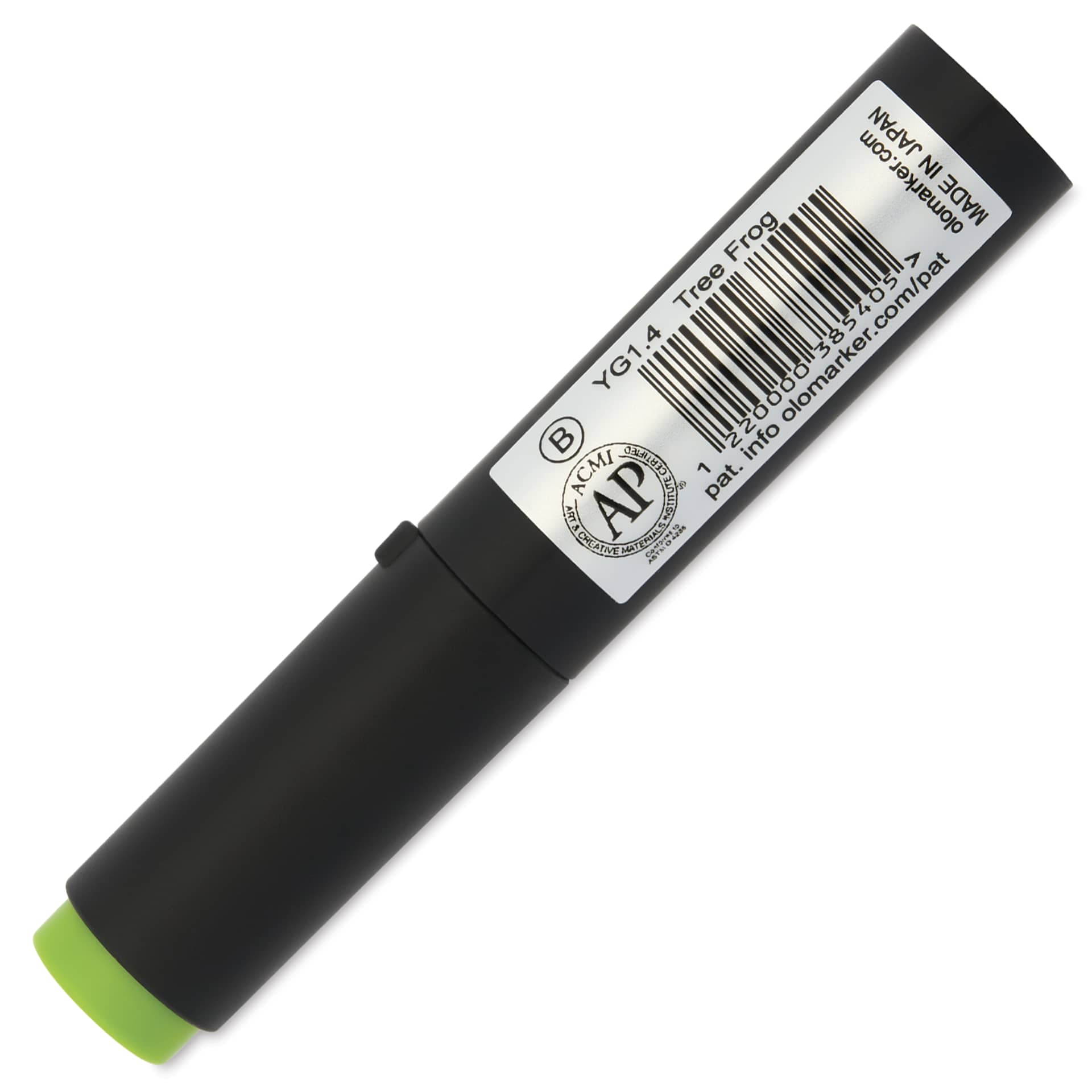 Olo Brush-Tip Half Marker - YG1.4, Tree Frog - back of marker