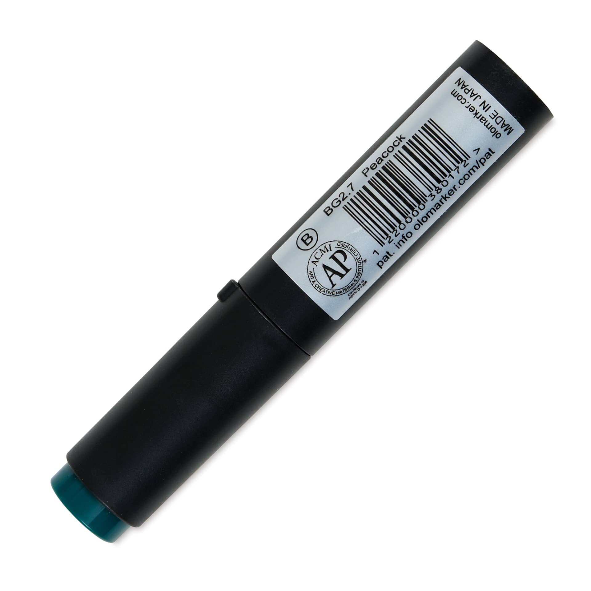 Olo Brush-Tip Half Marker - BG2.7 Peacock back with cap on