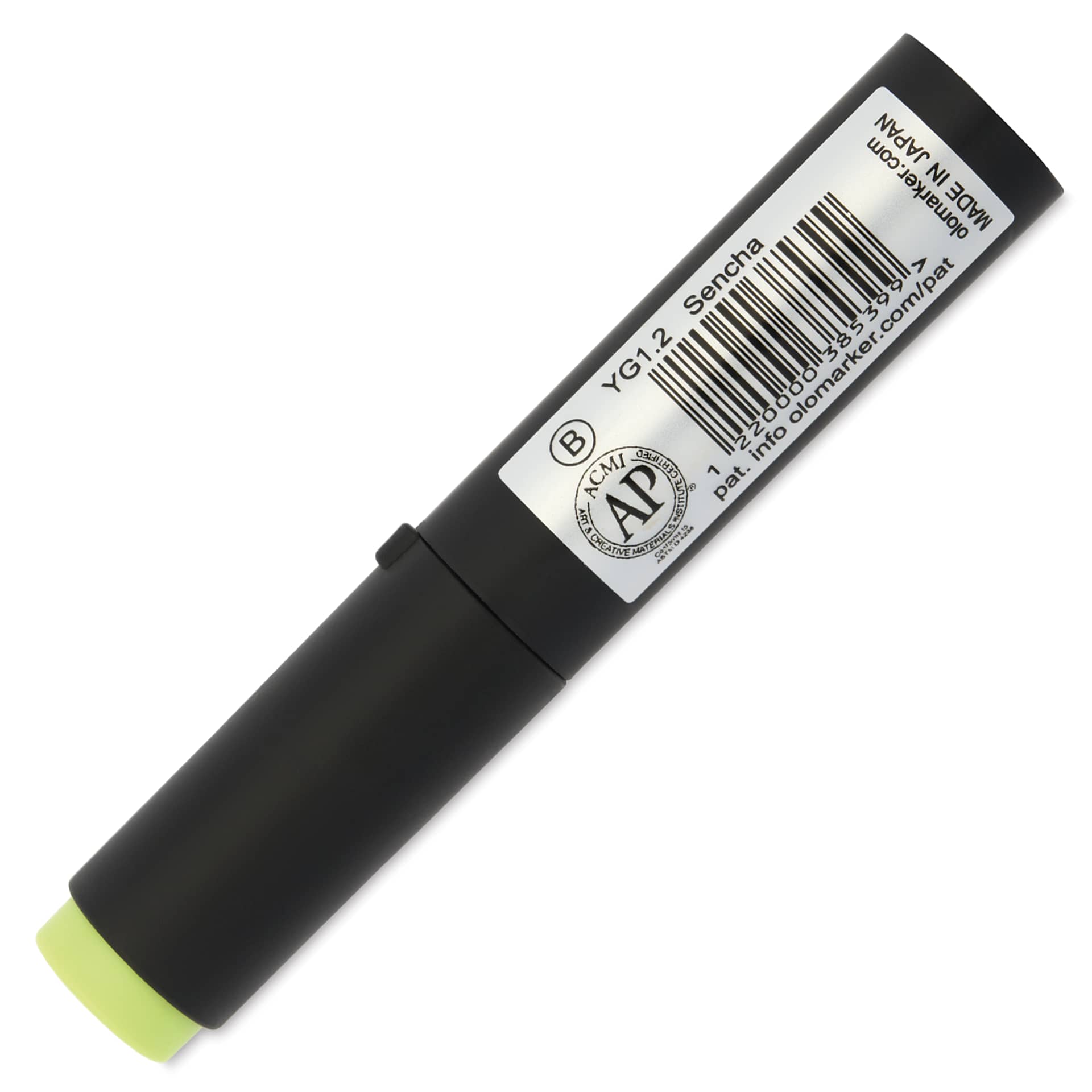Olo Brush-Tip Half Marker - YG1.2, Sencha - back of marker