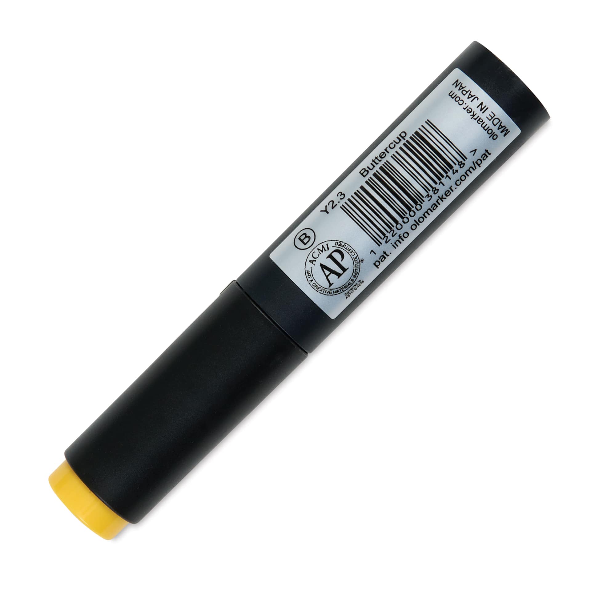 Olo Brush-Tip Half Marker - Y2.3 Buttercup back with cap on