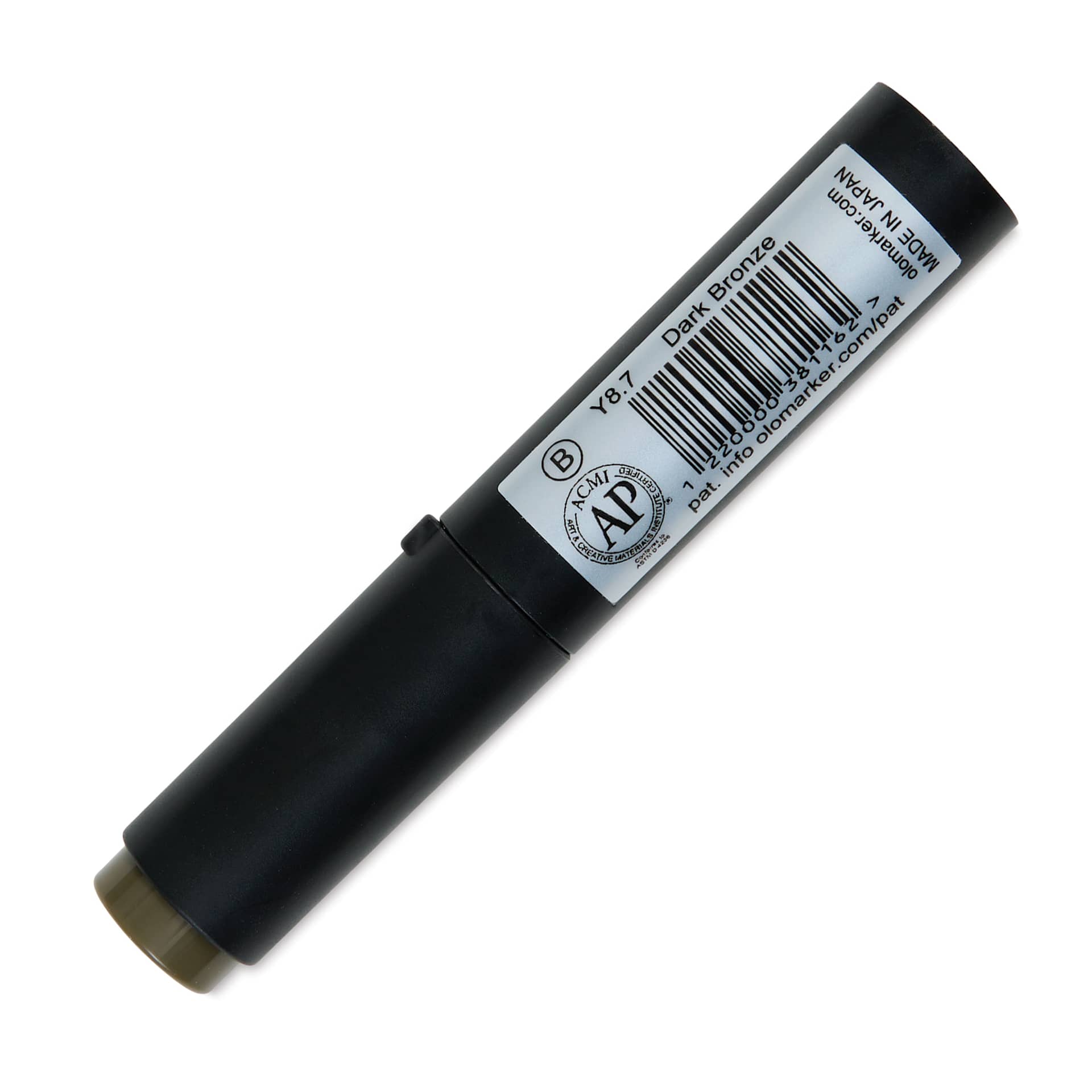 Olo Brush-Tip Half Marker - Y8.7 Dark Bronze back with cap on