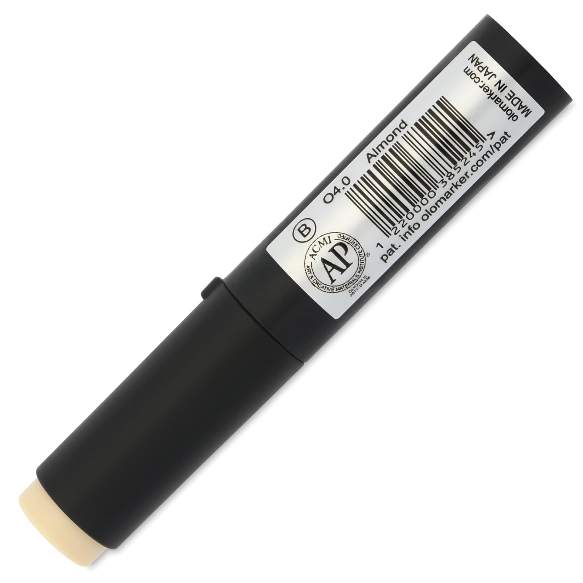 Olo Brush-Tip Half Marker - O4.0, Almond - back of marker
