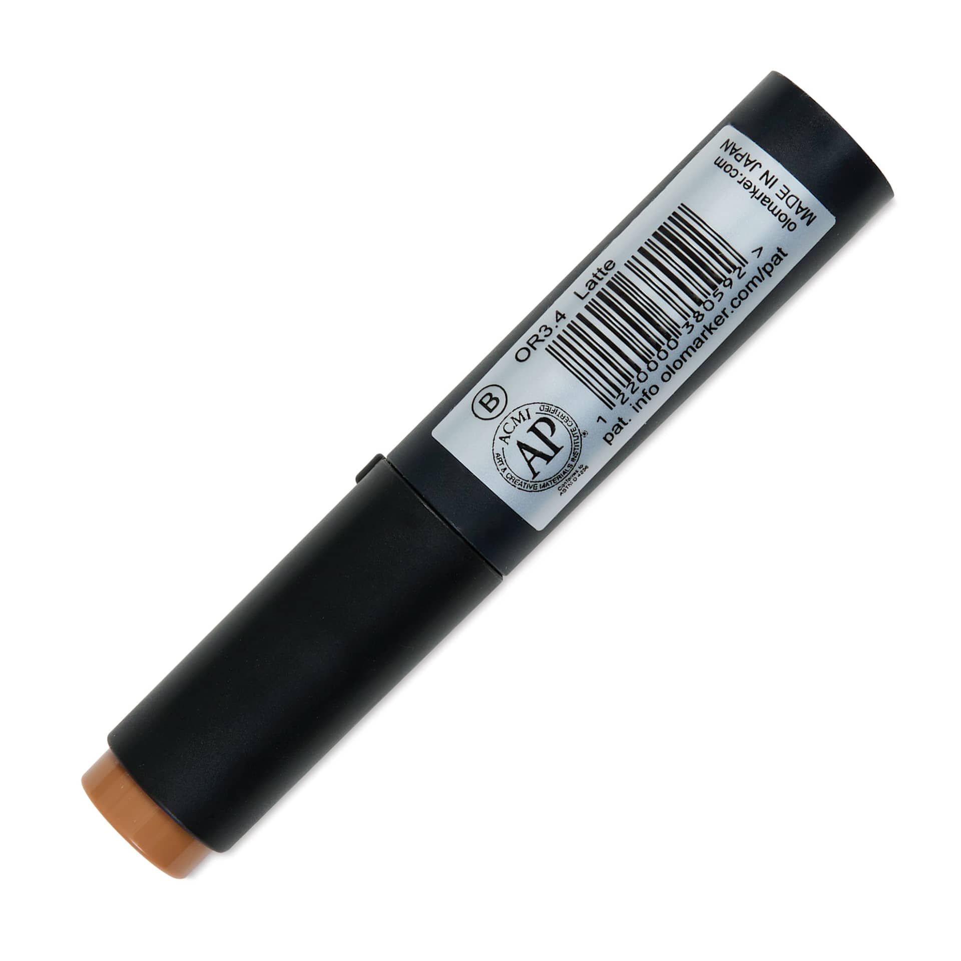 Olo Brush-Tip Half Marker - OR3.4 Latte back with cap on