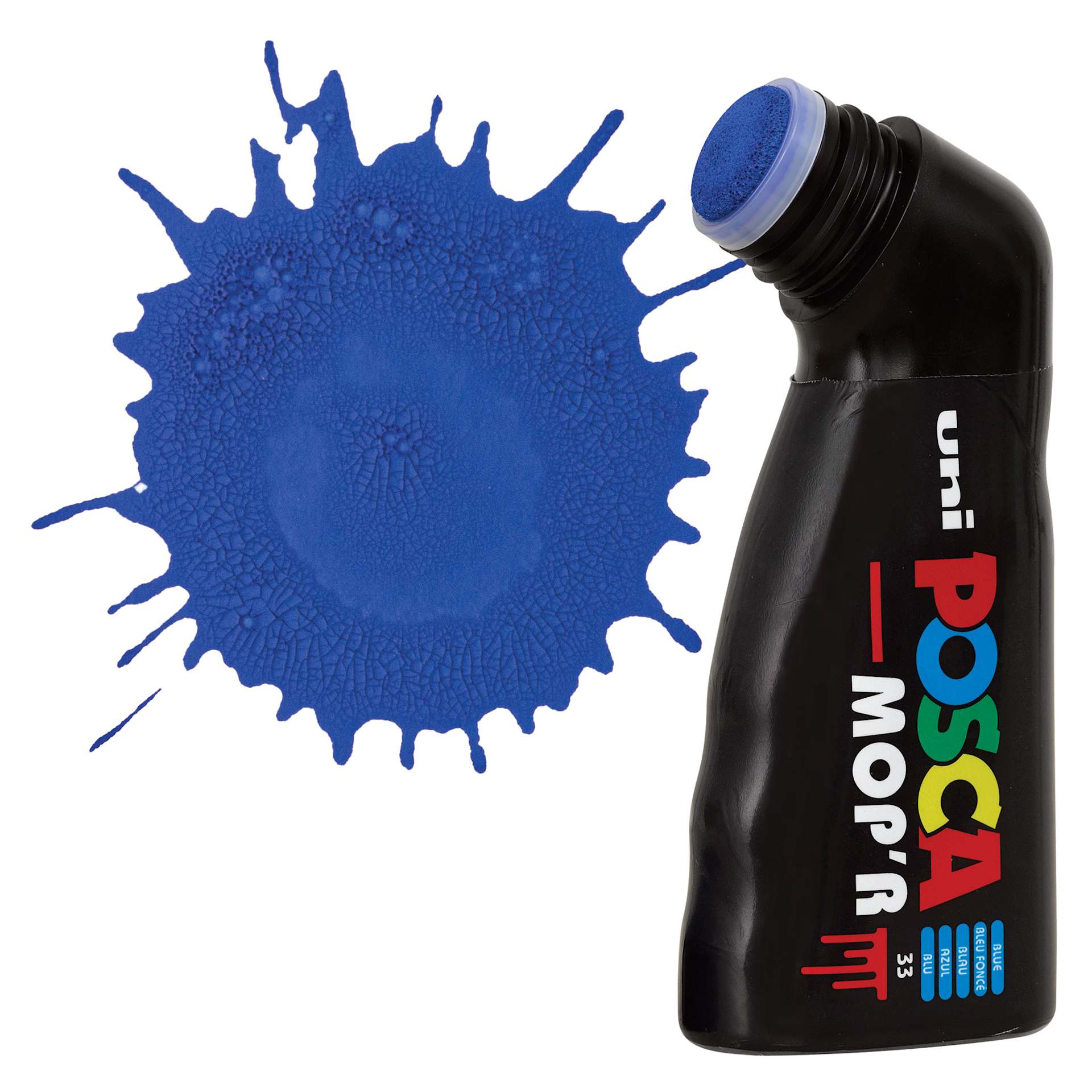 Uni Posca Mop'r Paint Marker - Blue, marker with swatch