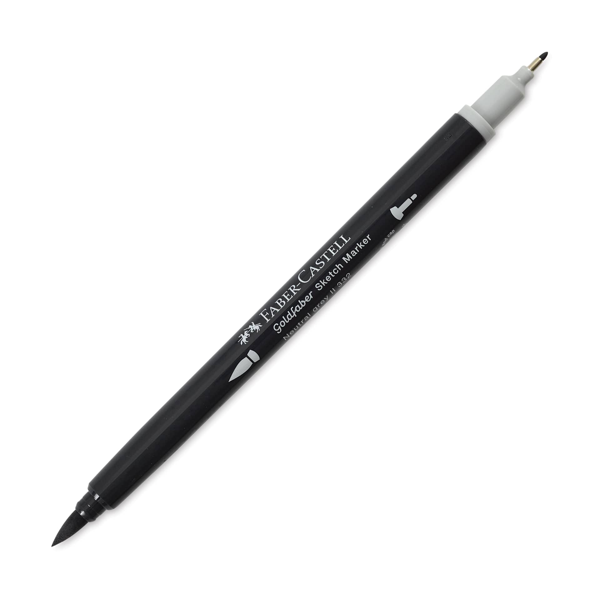 Faber-Castell Goldfaber Sketch Dual-Tip Marker - 332 Neutral Grey II, caps off