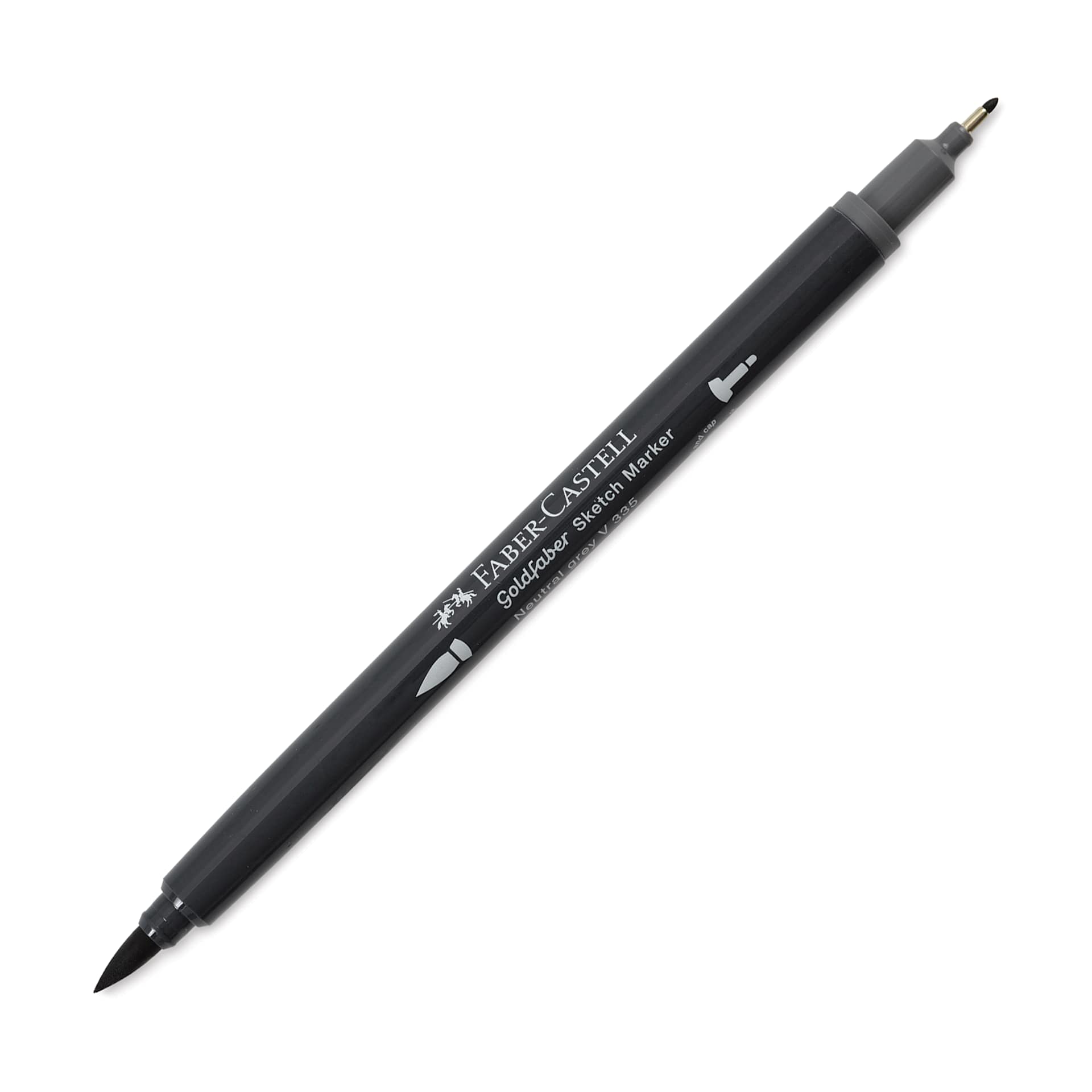Faber-Castell Goldfaber Sketch Dual-Tip Marker - 335 Neutral Grey V, caps off