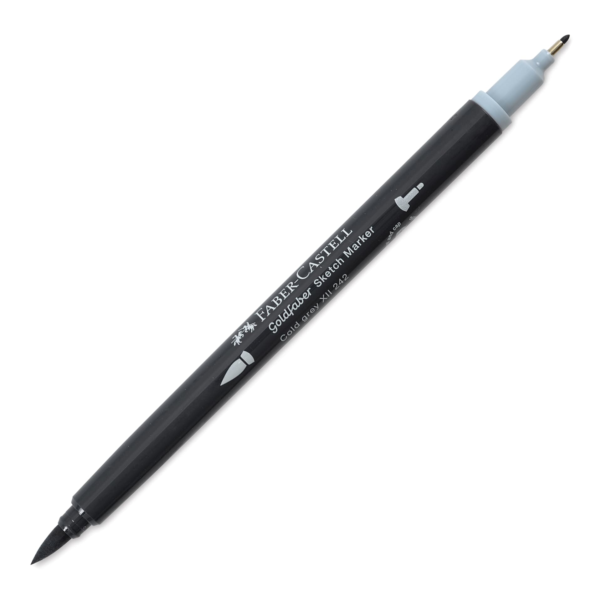 Faber-Castell Goldfaber Sketch Dual-Tip Marker - 242 Cold Grey XII, caps off