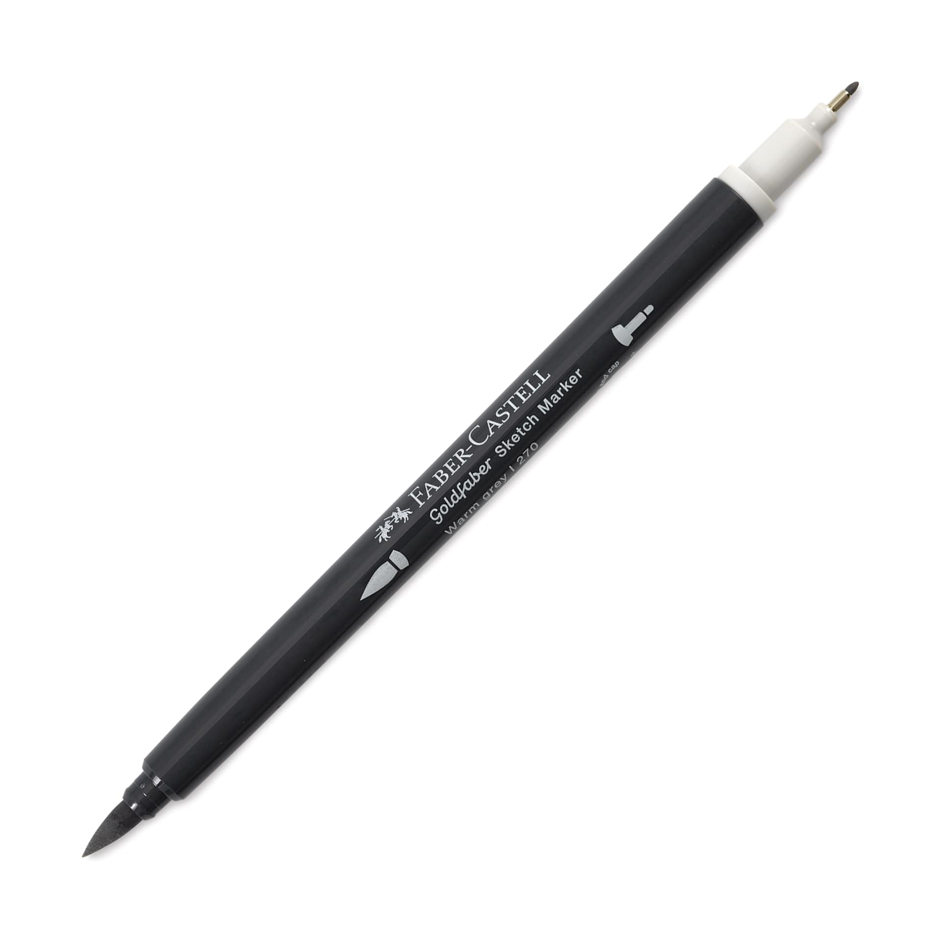 Faber-Castell Goldfaber Sketch Dual-Tip Marker - 270 Warm Grey I, caps off
