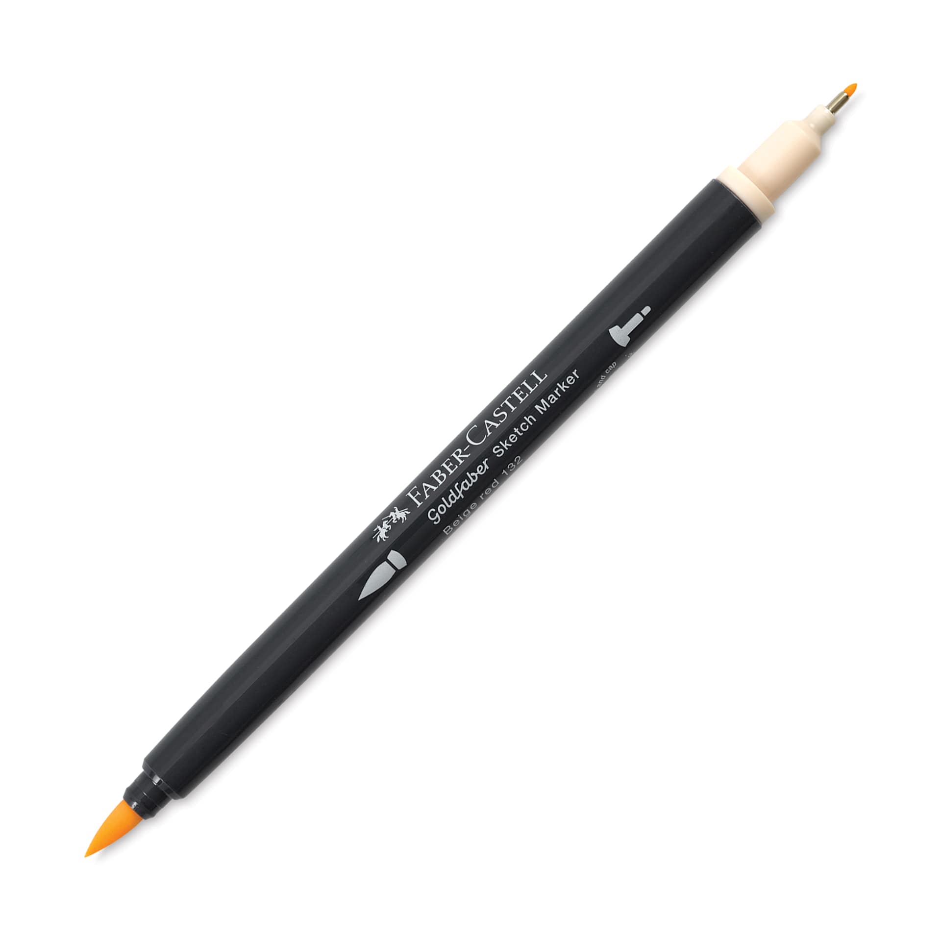 Faber-Castell Goldfaber Sketch Dual-Tip Marker - 132 Beige Red, caps off