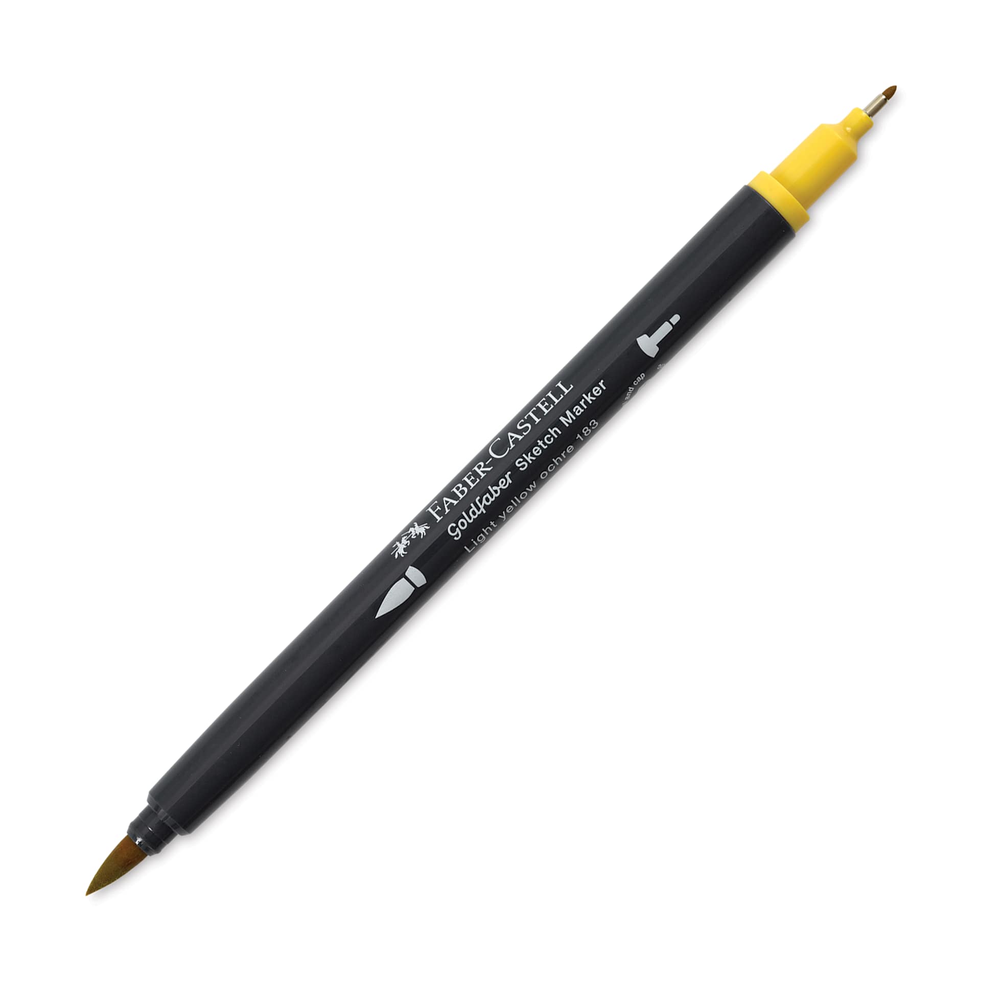 Faber-Castell Goldfaber Sketch Dual-Tip Marker - 183 Light Yellow Ochre, caps off