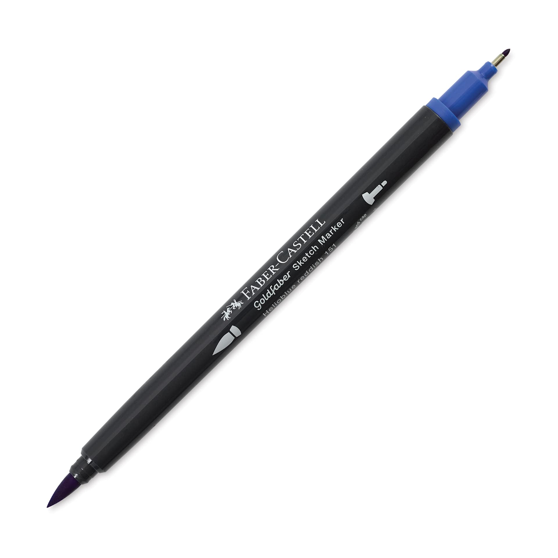 Faber-Castell Goldfaber Sketch Dual-Tip Marker - 151 Helioblue Reddish, caps off