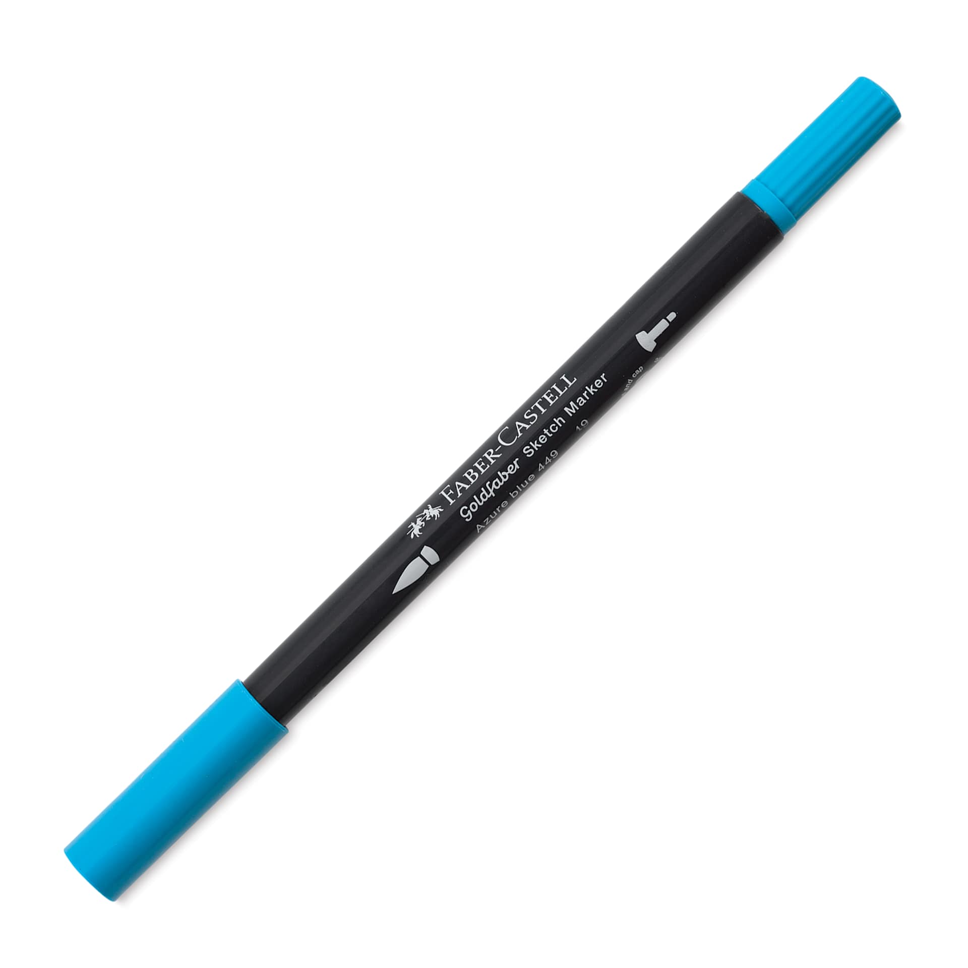 Faber-Castell Goldfaber Sketch Dual-Tip Marker - 449 Azure Blue, caps on