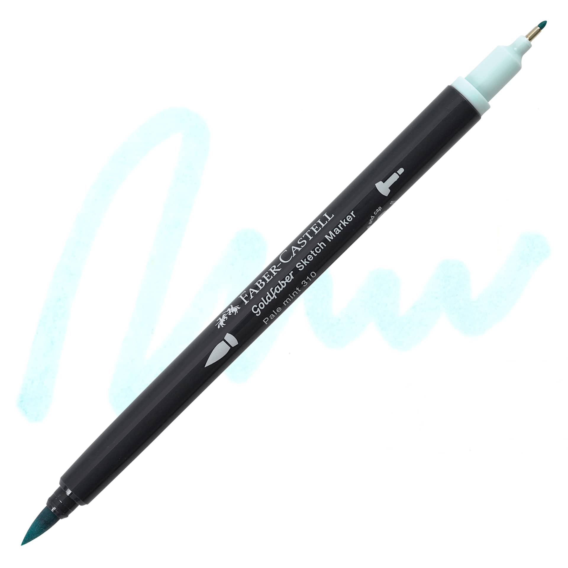 Faber-Castell Goldfaber Sketch Dual-Tip Marker - 310 Pale Mint, swatch and marker