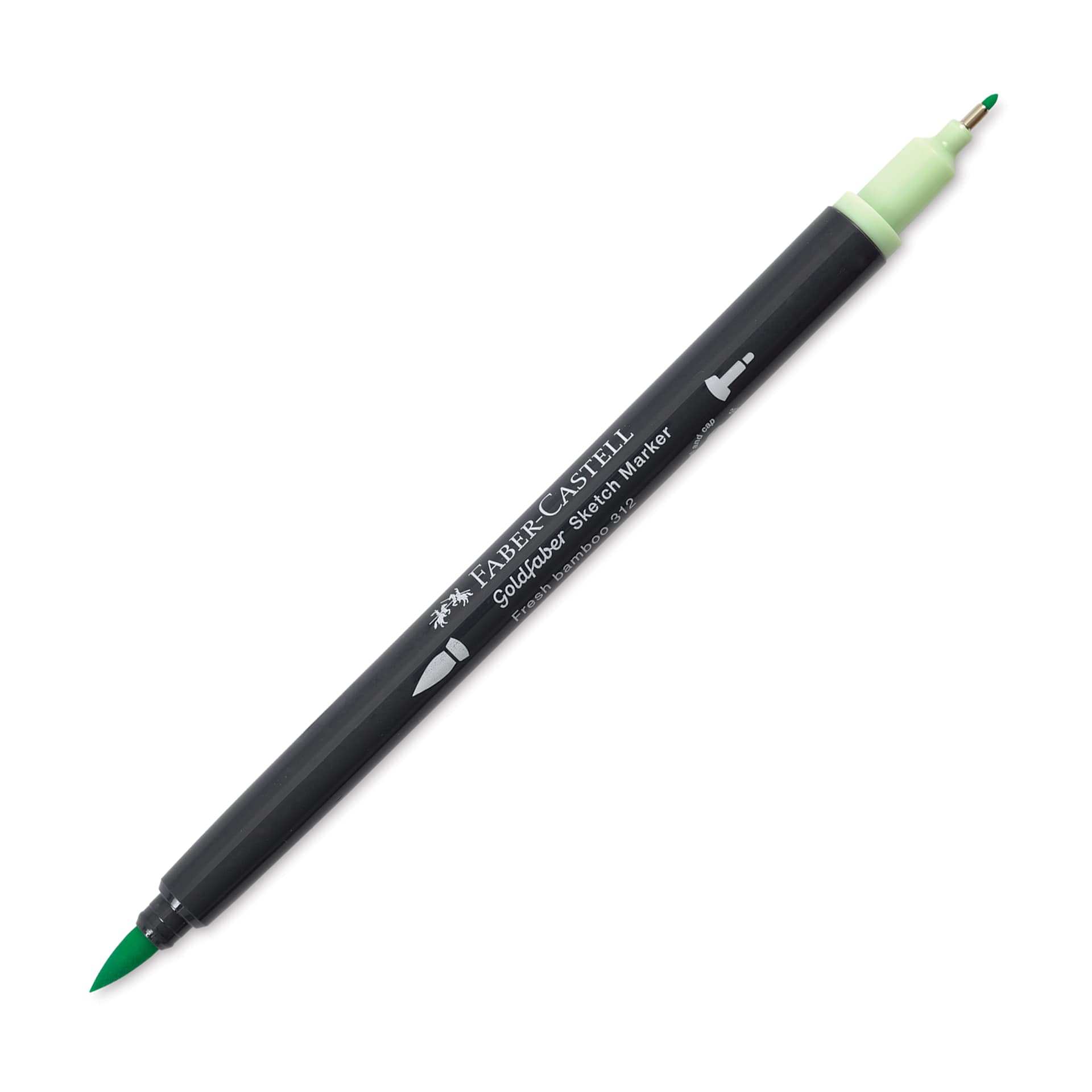 Faber-Castell Goldfaber Sketch Dual-Tip Marker - 312 Fresh Bamboo, caps off