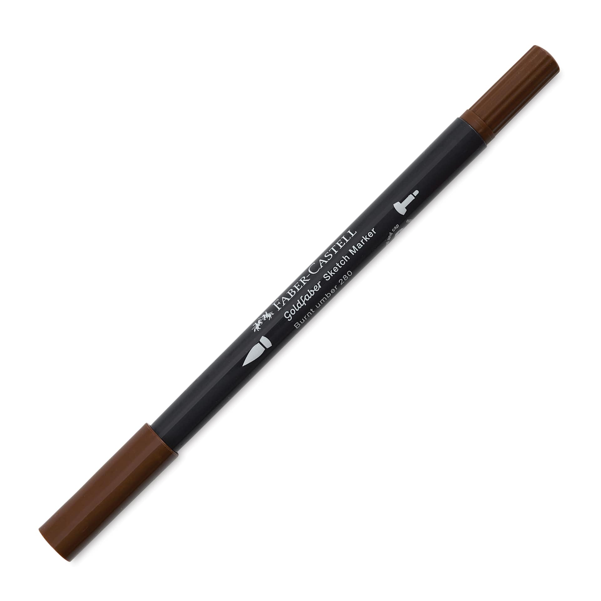 Faber-Castell Goldfaber Sketch Dual-Tip Marker - 280 Burnt Umber, caps on