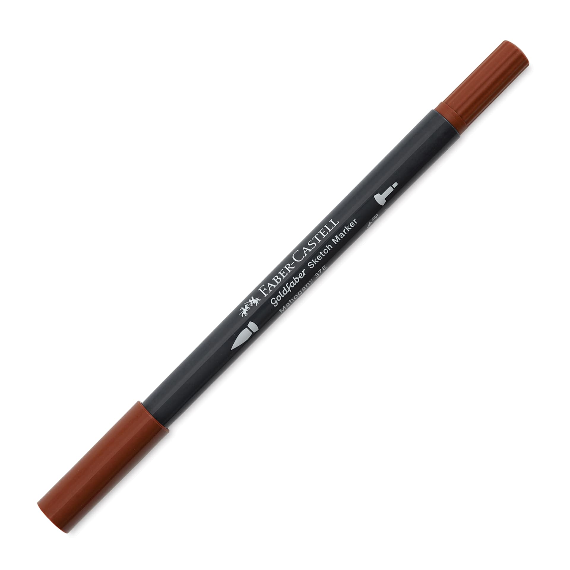 Faber-Castell Goldfaber Sketch Dual-Tip Marker - 378 Mahogany, caps on