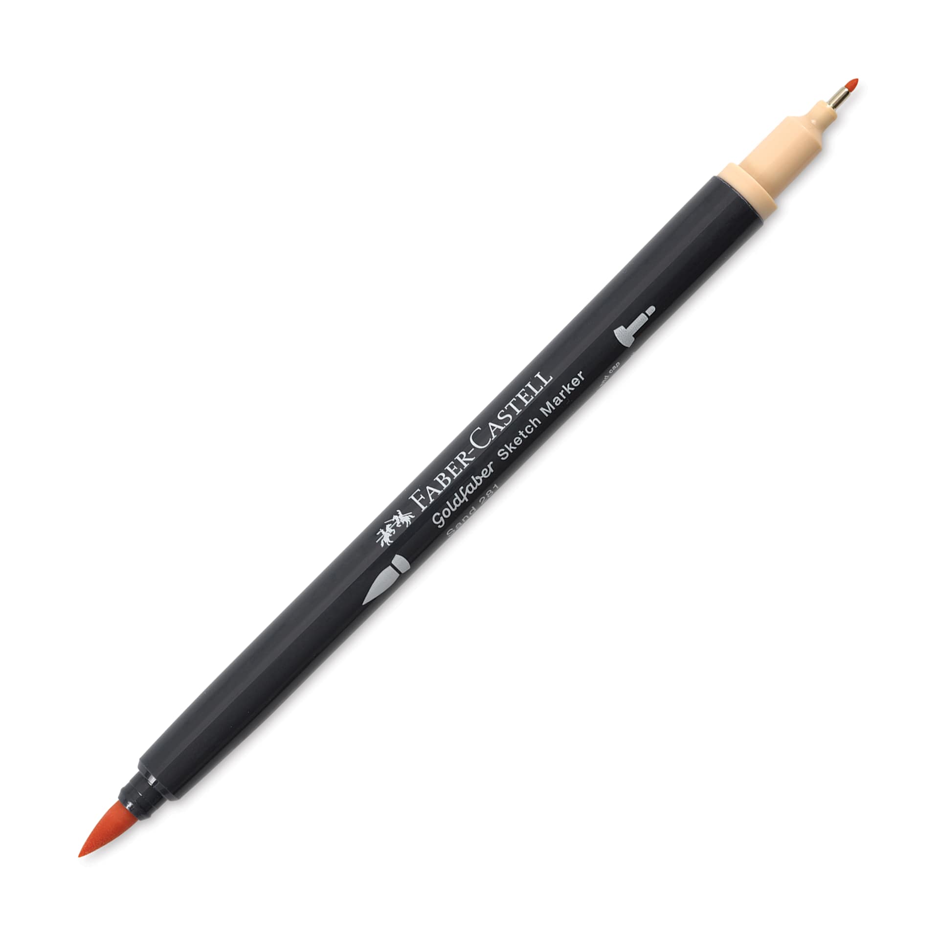 Faber-Castell Goldfaber Sketch Dual-Tip Marker - 281 Sand, caps off