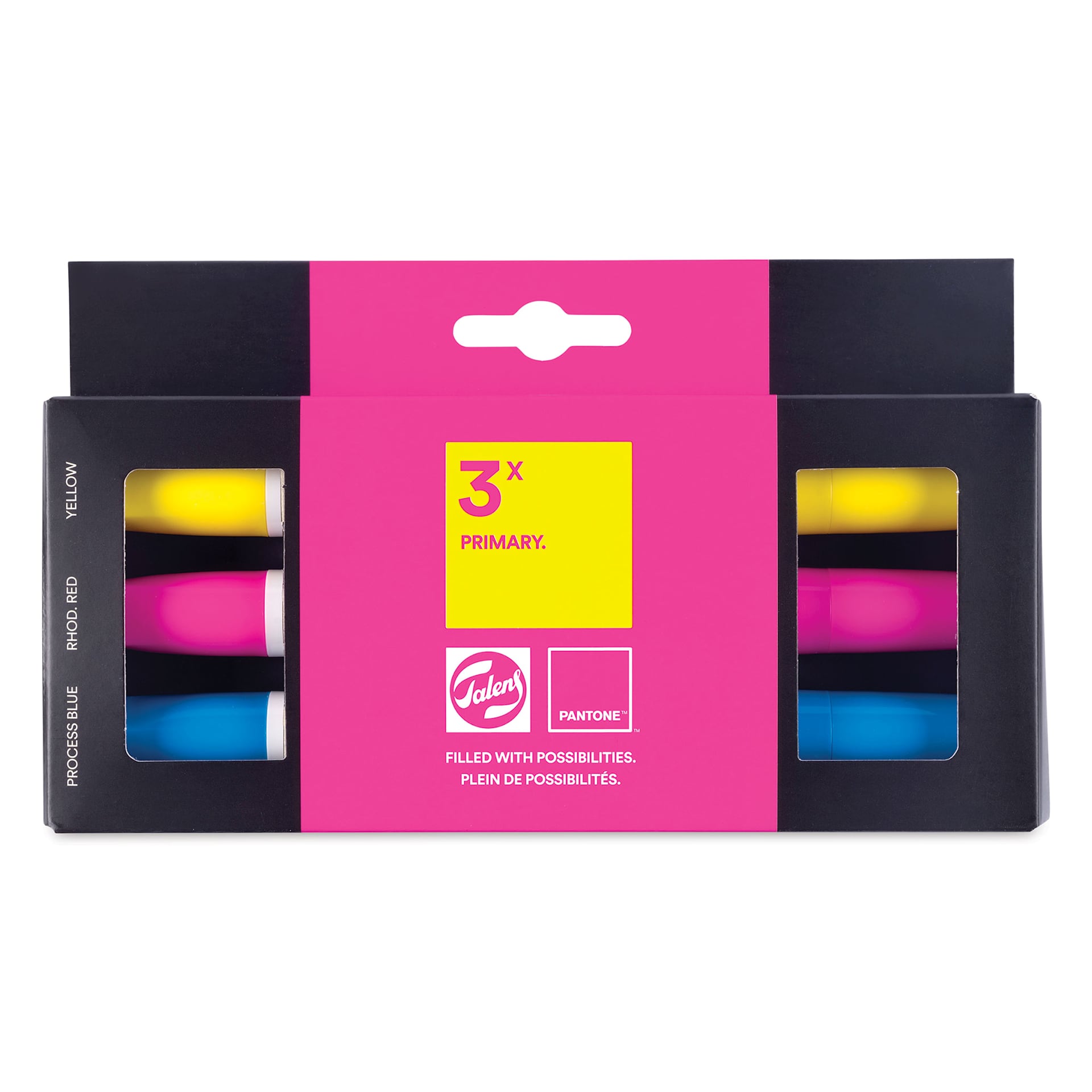 Pantone Dual Tip Markers - Primary, Set of 3, front of the packaging