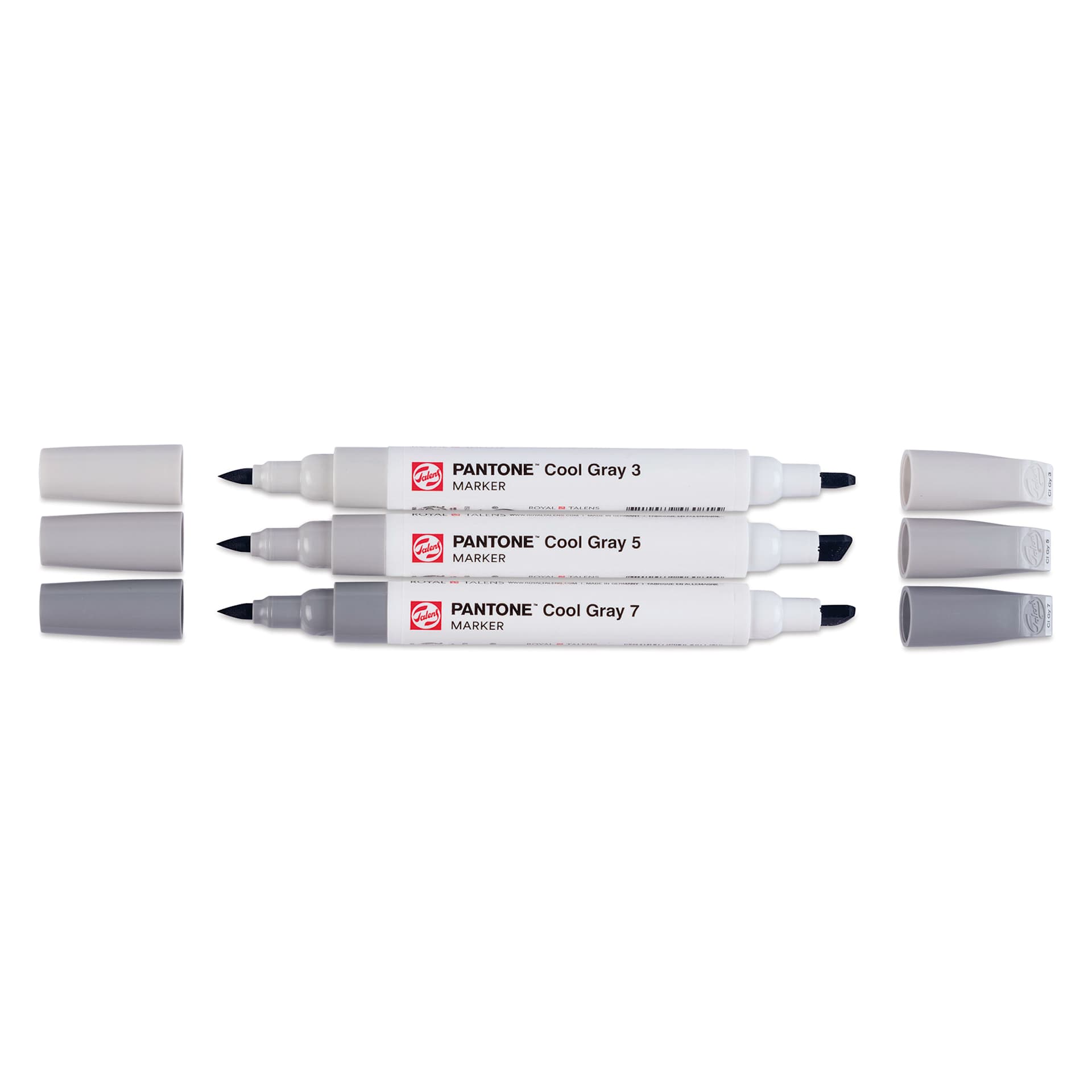 Pantone Dual Tip Markers - Cool Gray, Set of 3, markers with caps off